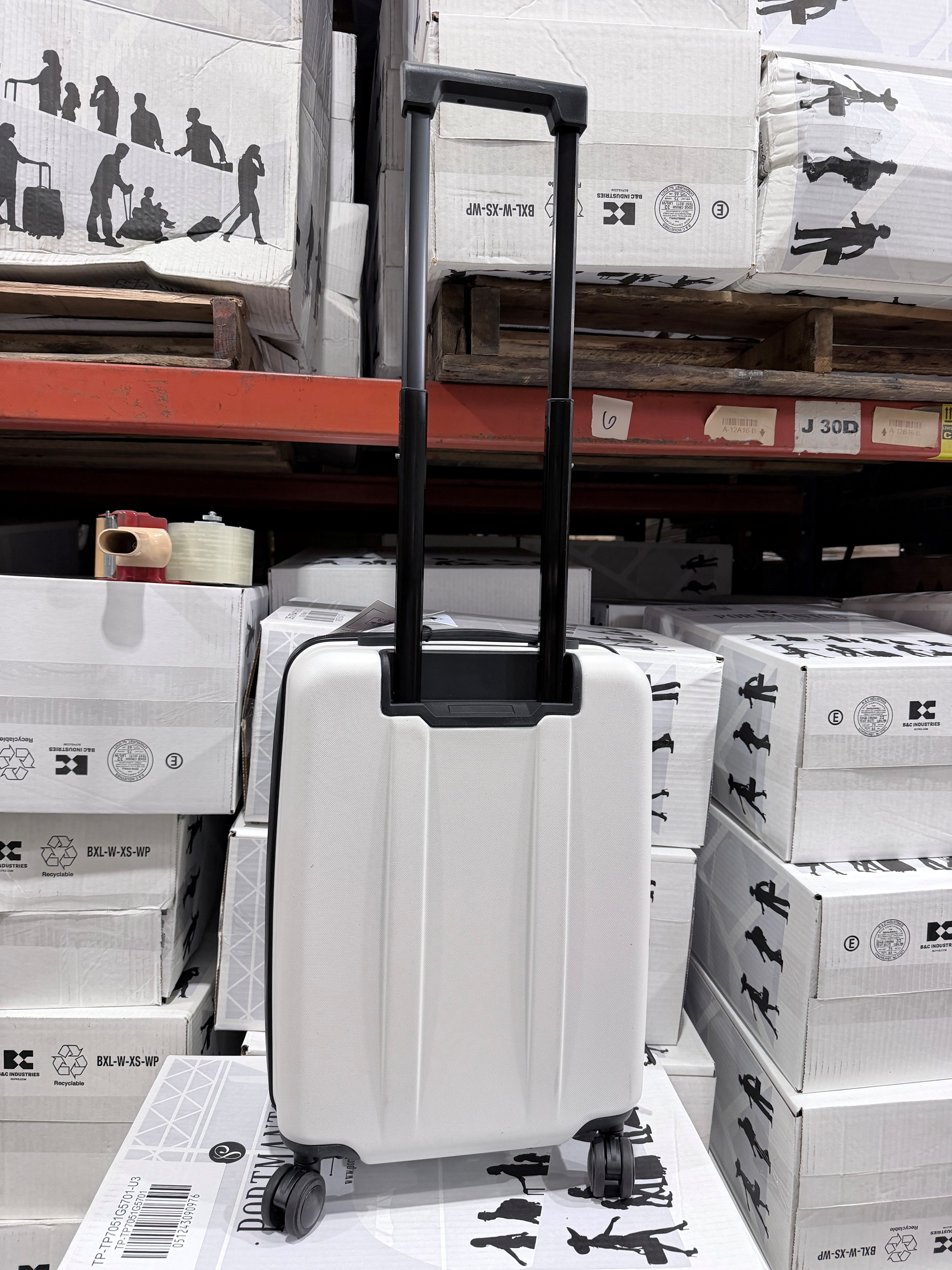 Coolife Luggage Suitcase Piece Carry On ABS+PC Spinner Trolley with pocket Compartment(White, 20in(carry on)) U1