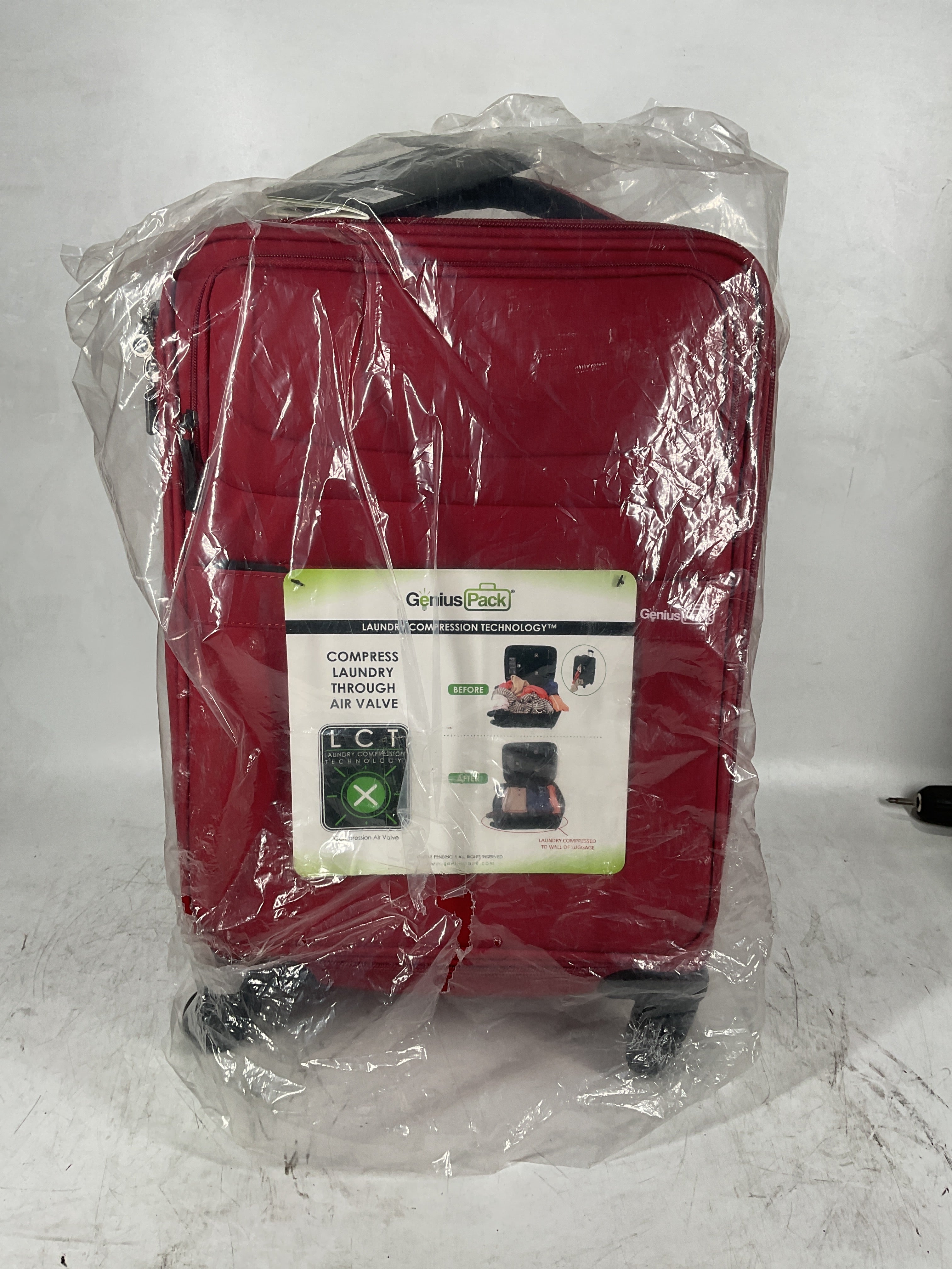 Genius Pack G4 22" Carry On Spinner Luggage - Smart, Organized, Lightweight Suitcase G4 - Red  U3