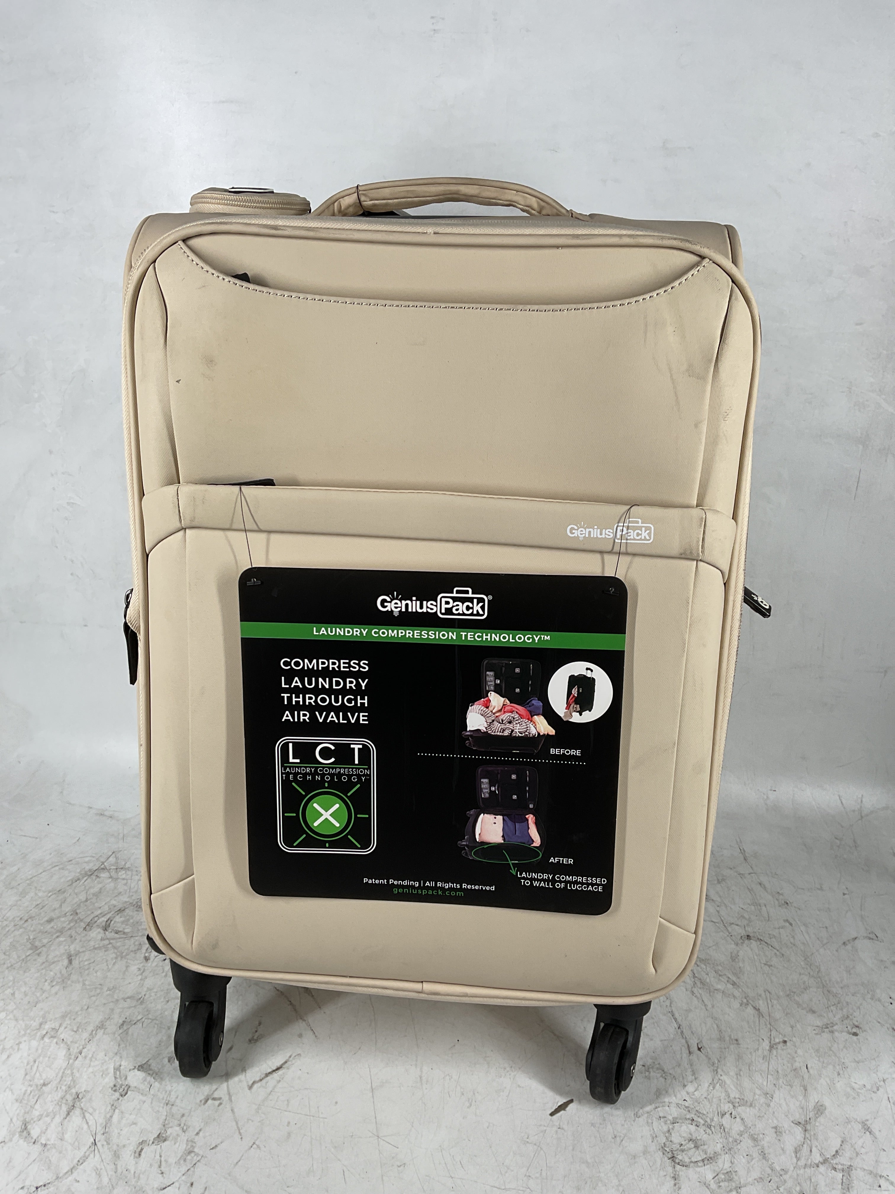 Genius Pack Luggage G5 Smart, Organized, Lightweight Suitcase ( Sand , Carry-On 21-Inch ) Sand Carry On 21 Inch U2