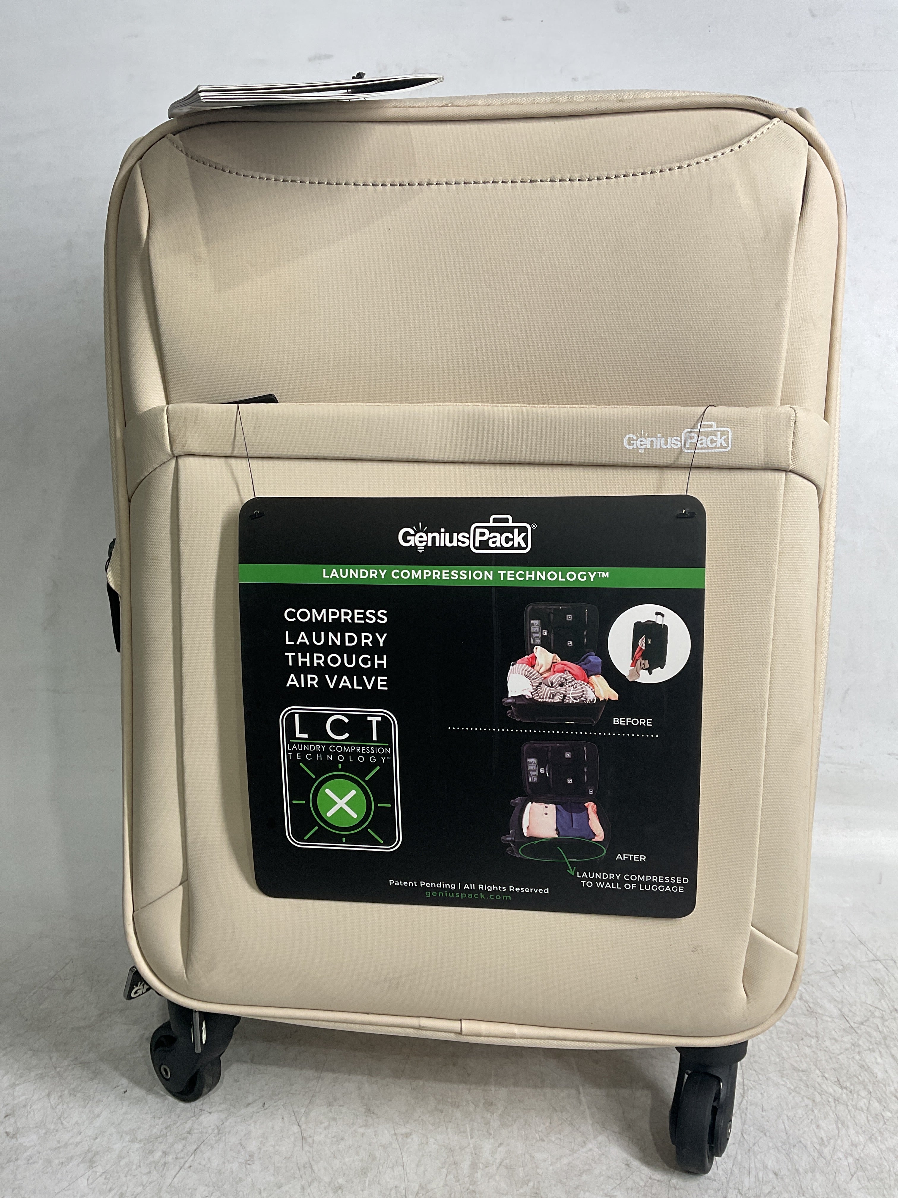 Genius Pack Luggage G5 Smart, Organized, Lightweight Suitcase ( Sand , Carry-On 21-Inch ) Sand Carry On 21 Inch U3