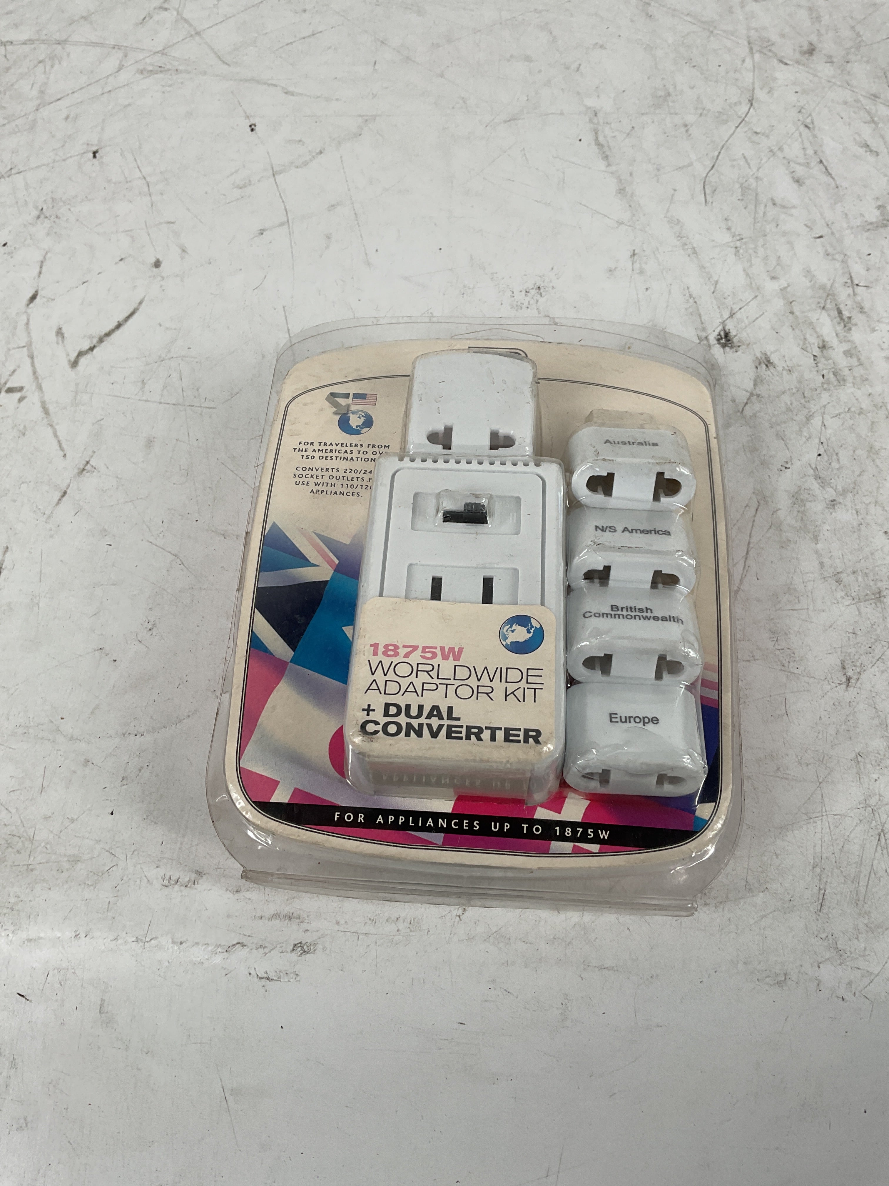 Design Go Luggage Worldwide Adaptor Kit And Converter, White, One Size White  U1