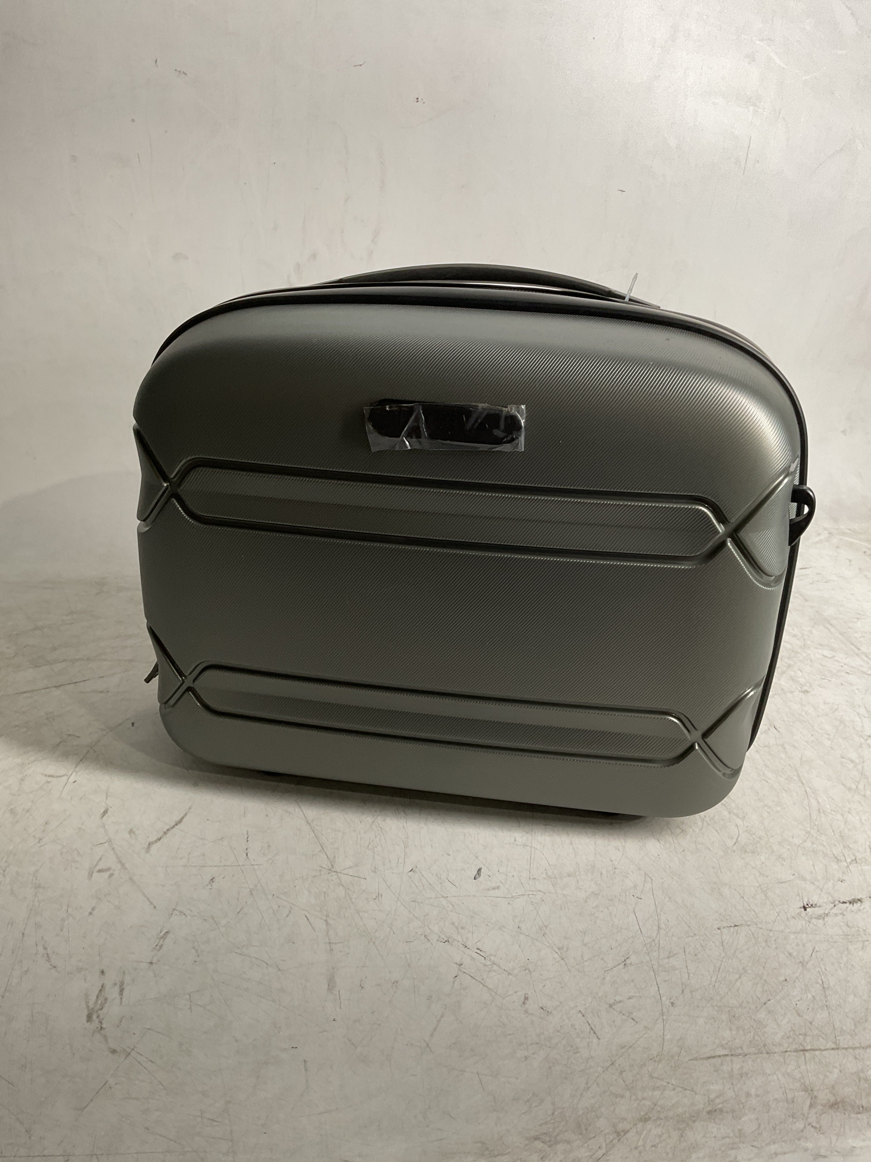 Heys Milos Beauty Case Hardside Lightweight and Crafted with Durable Duraflex, Textured Shell and Metallic Colors, Trolly Sleeve, Adjustable Shoulder Strap, Organize Makeup or Toiletries, Navy ( Grey , Beauty Case ) Grey Beauty Case U1