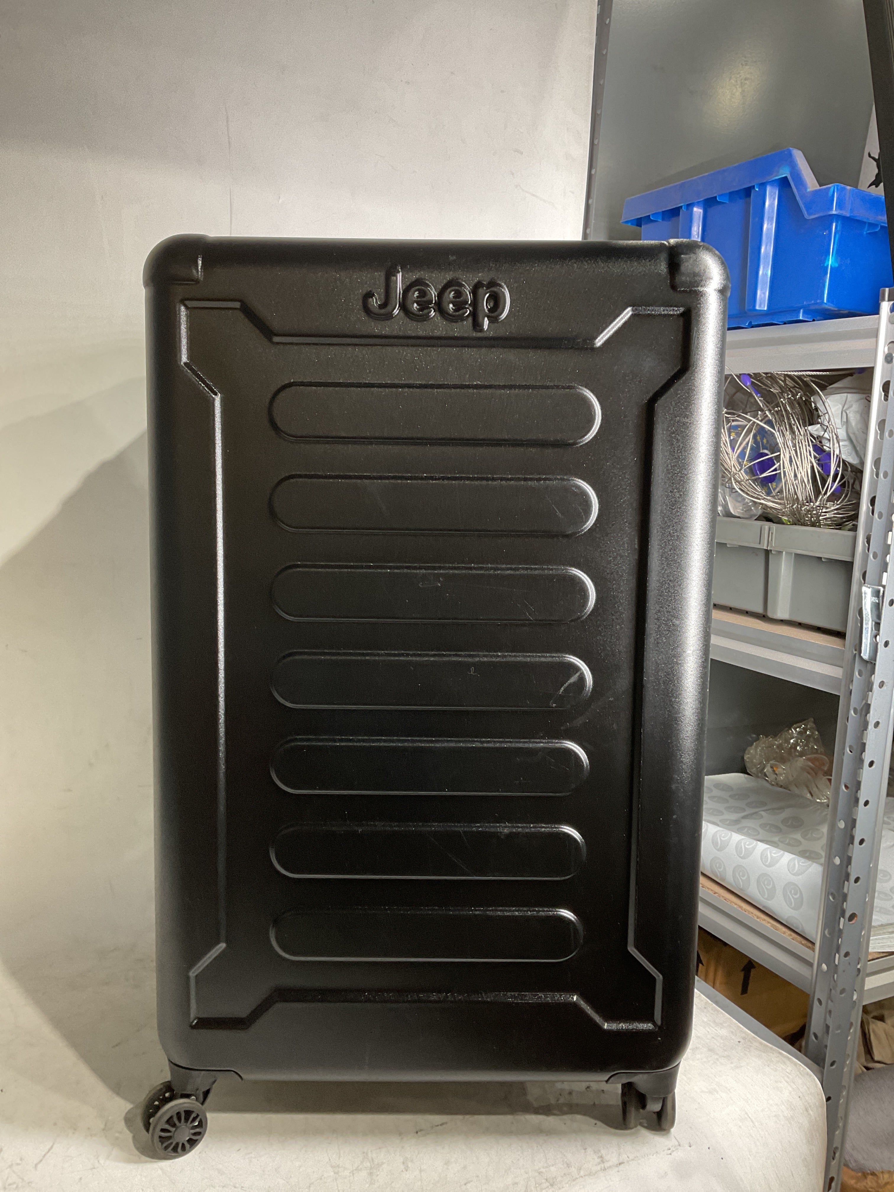 Jeep JH004C Hardside Expandable Luggage with Spinner Wheels ( Black , Checked-Large 28 Inch ) Black Checked Large 28 Inch U1