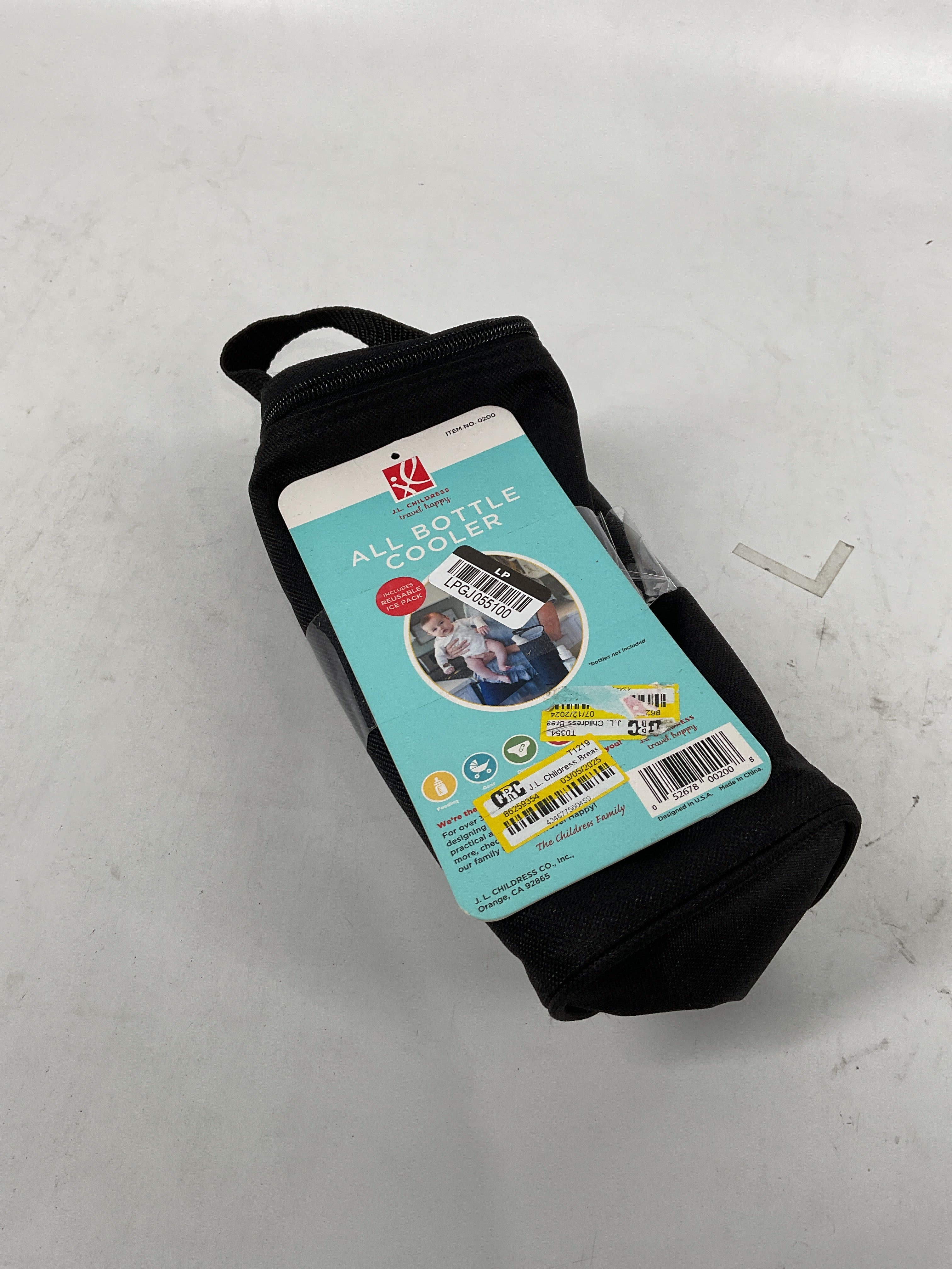 J.L. Childress Breastmilk Cooler Bag - Ice Pack Included - Insulated & Leak Proof Newborn Bottle Bag - Fits 1-2 Bottles - Bottle Bag for Daycare - Breastmilk Cooler Bag for Travel Black One Size U2