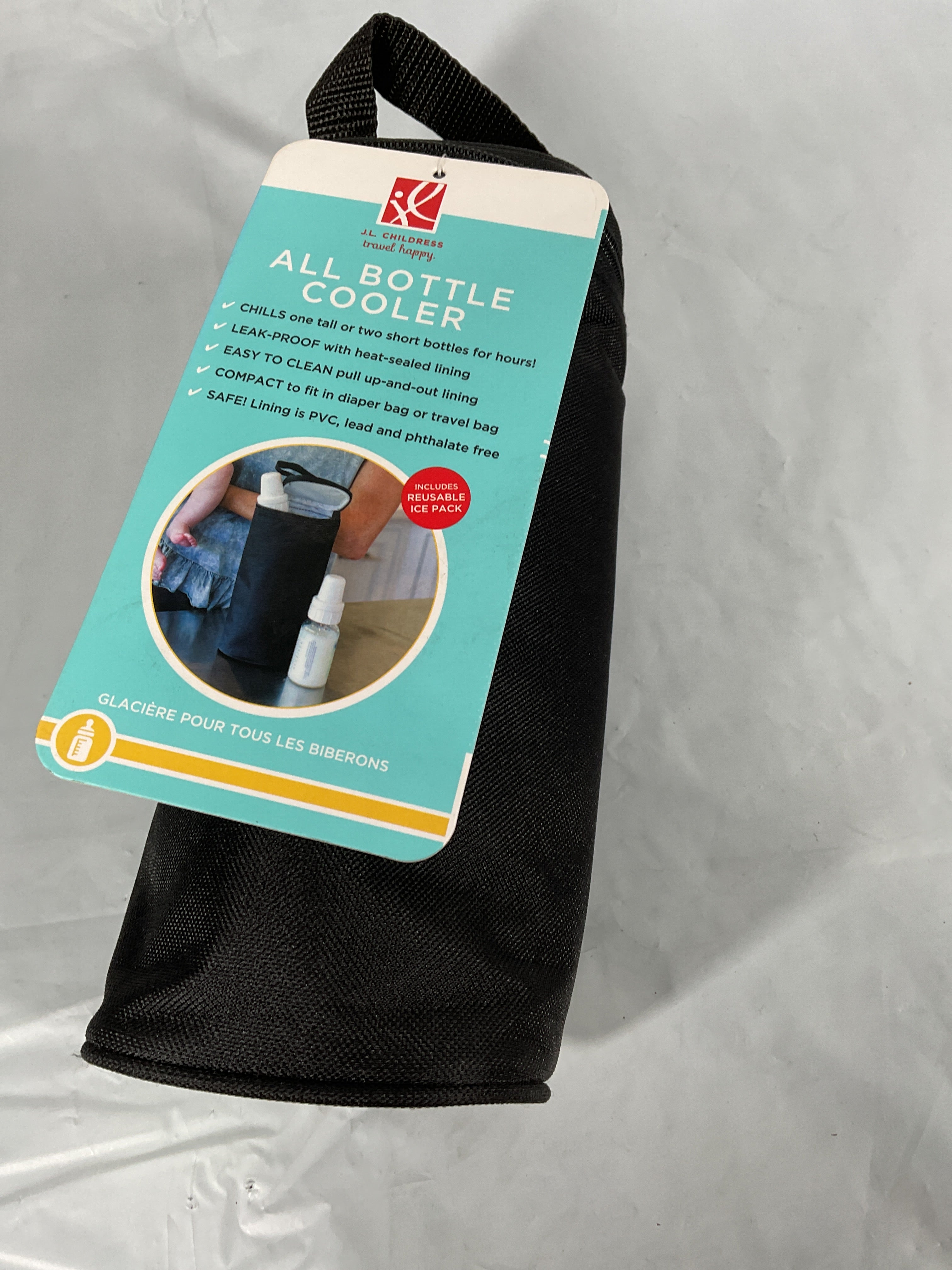 J.L. Childress Breastmilk Cooler Bag - Ice Pack Included - Insulated & Leak Proof Newborn Bottle Bag - Fits 1-2 Bottles - Bottle Bag for Daycare - Breastmilk Cooler Bag for Travel ( Black , One Size ) Black One Size U5