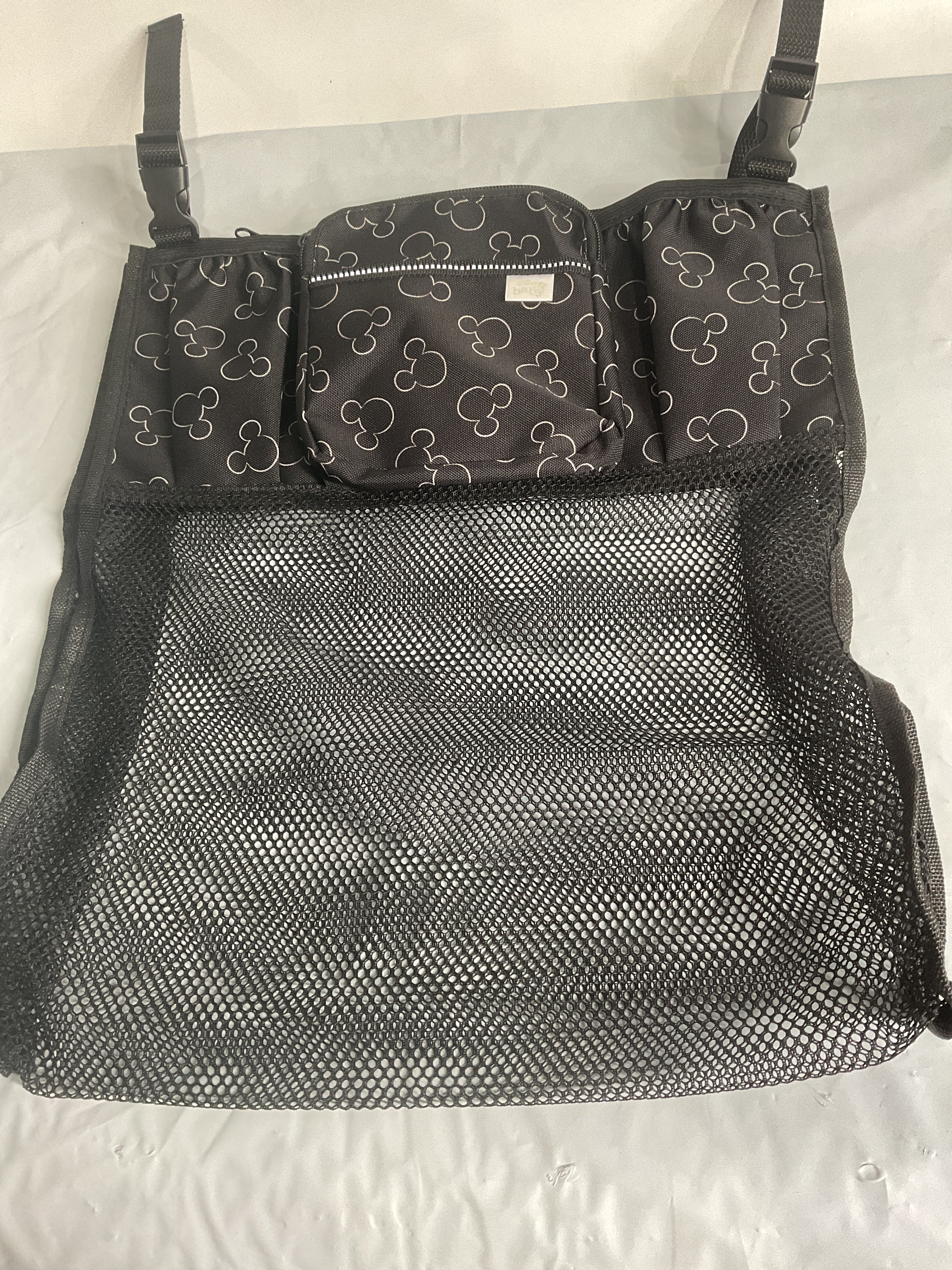 J.L. Childress Cups 'N Cargo, Universal Fit Stroller Organizer with Extra Large Storage, Expandable Deep Cup Holders, Multiple Zippered Pockets, Unique Large Mesh Bag for Larger Items ( Mickey Black , One Size ) Mickey Black One Size U1