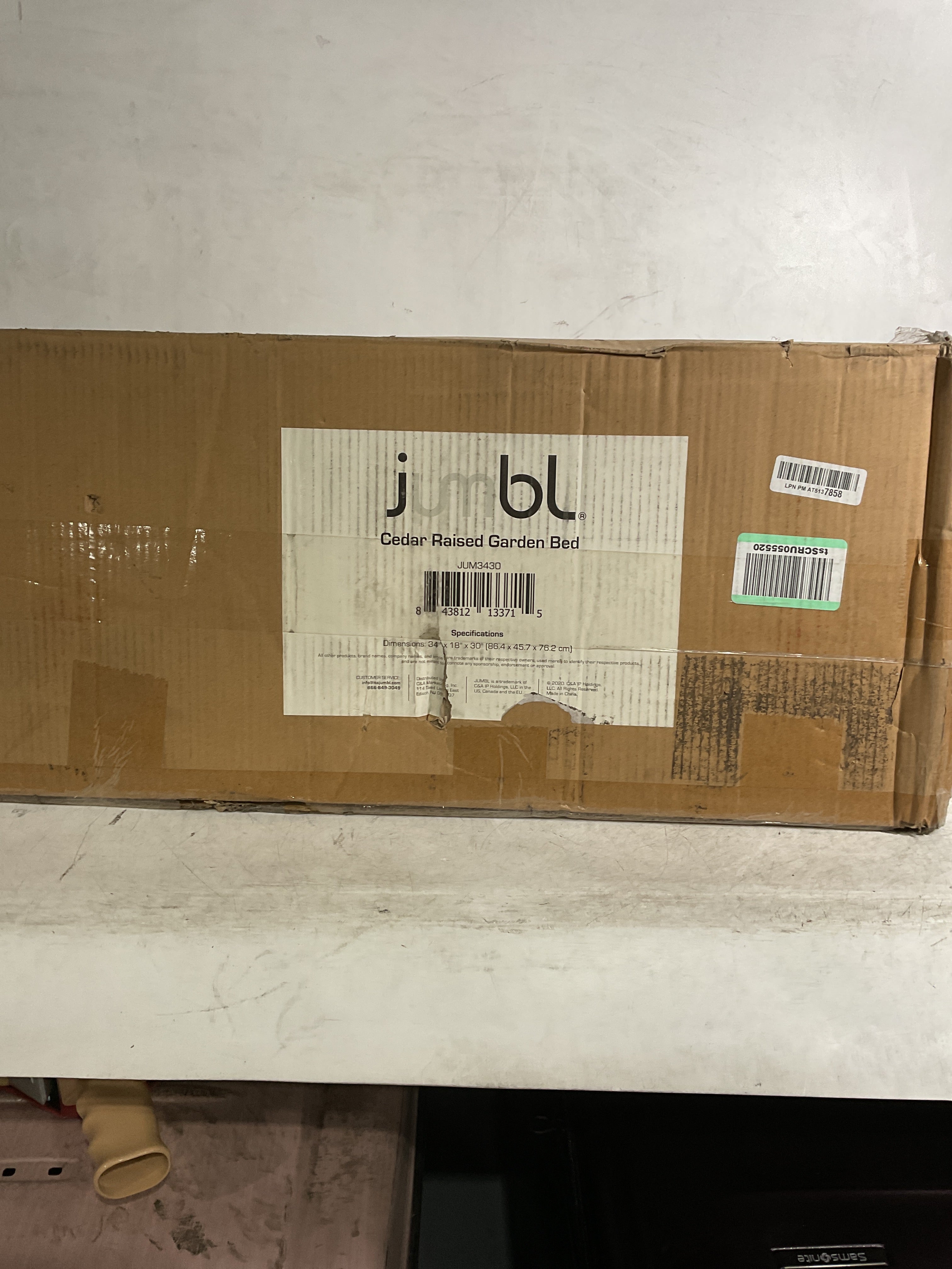 Jumbl, Cedar Raised Garden Bed, Elevated Wood Planter for Growing Fresh Herbs, Vegetables, Flowers, Succulents - 34x18x30” Red 34x18x30 U1