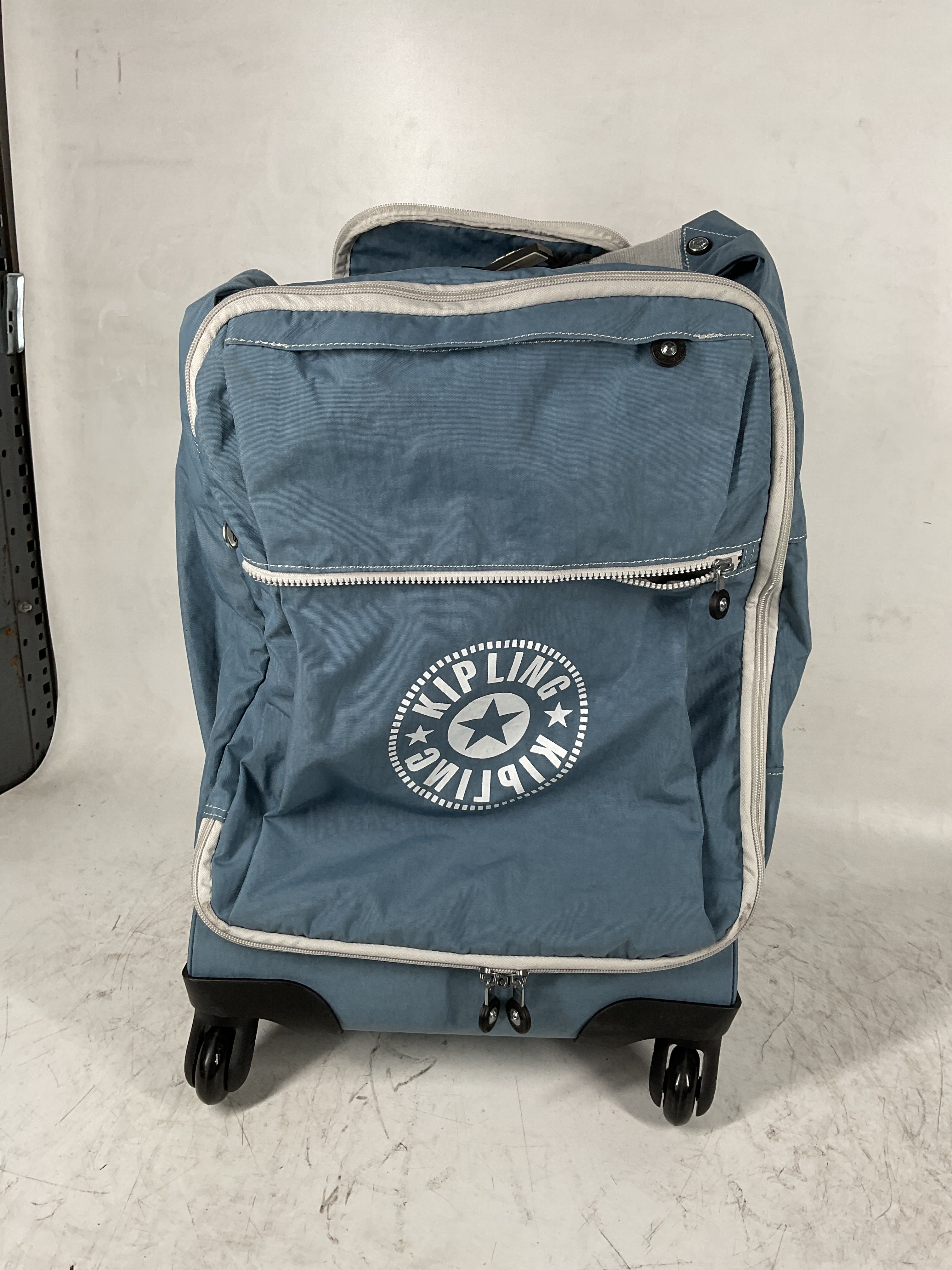 Kipling Devin on Wheels ( Brush Blue with Contrast , One Size ) Brush Blue with Contrast One Size U1