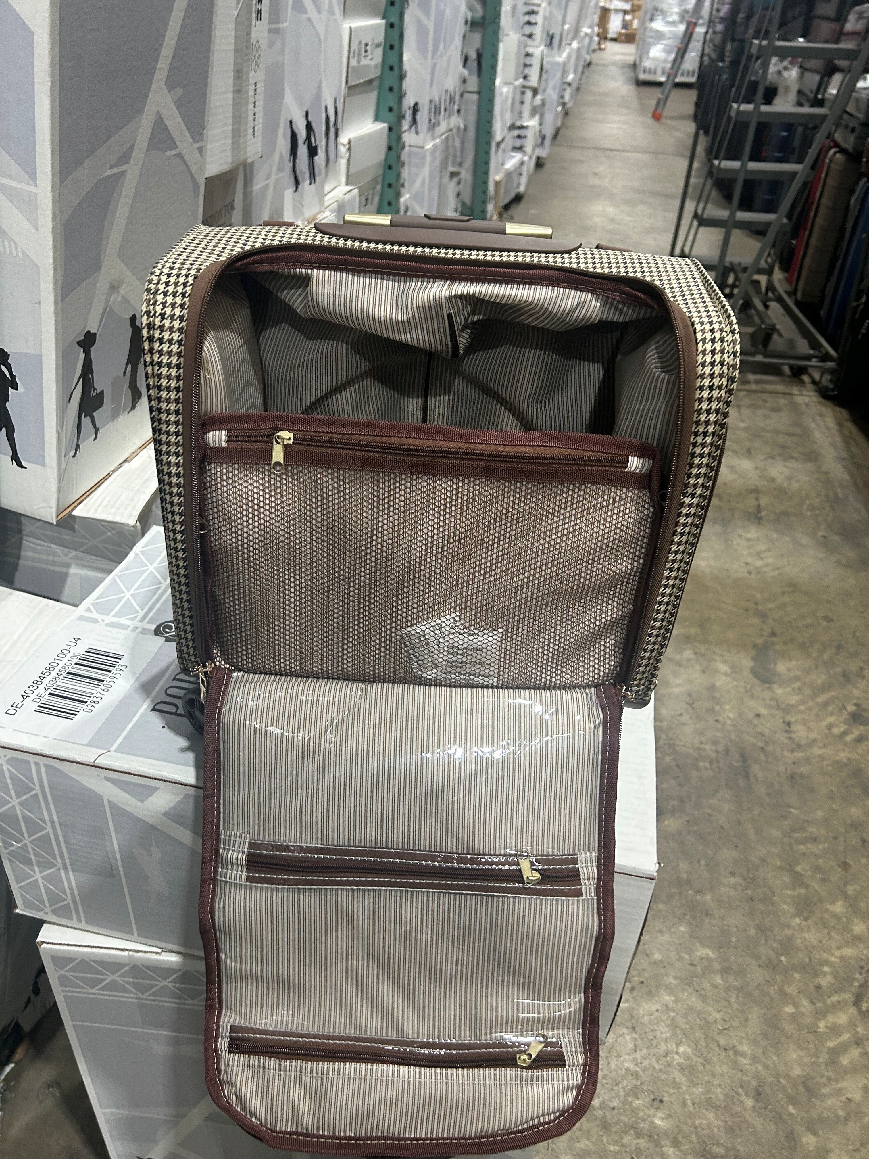 London Fog Oxford III 8-Wheel Under Seat Bag, Olive, Carry-On 15-Inch U1