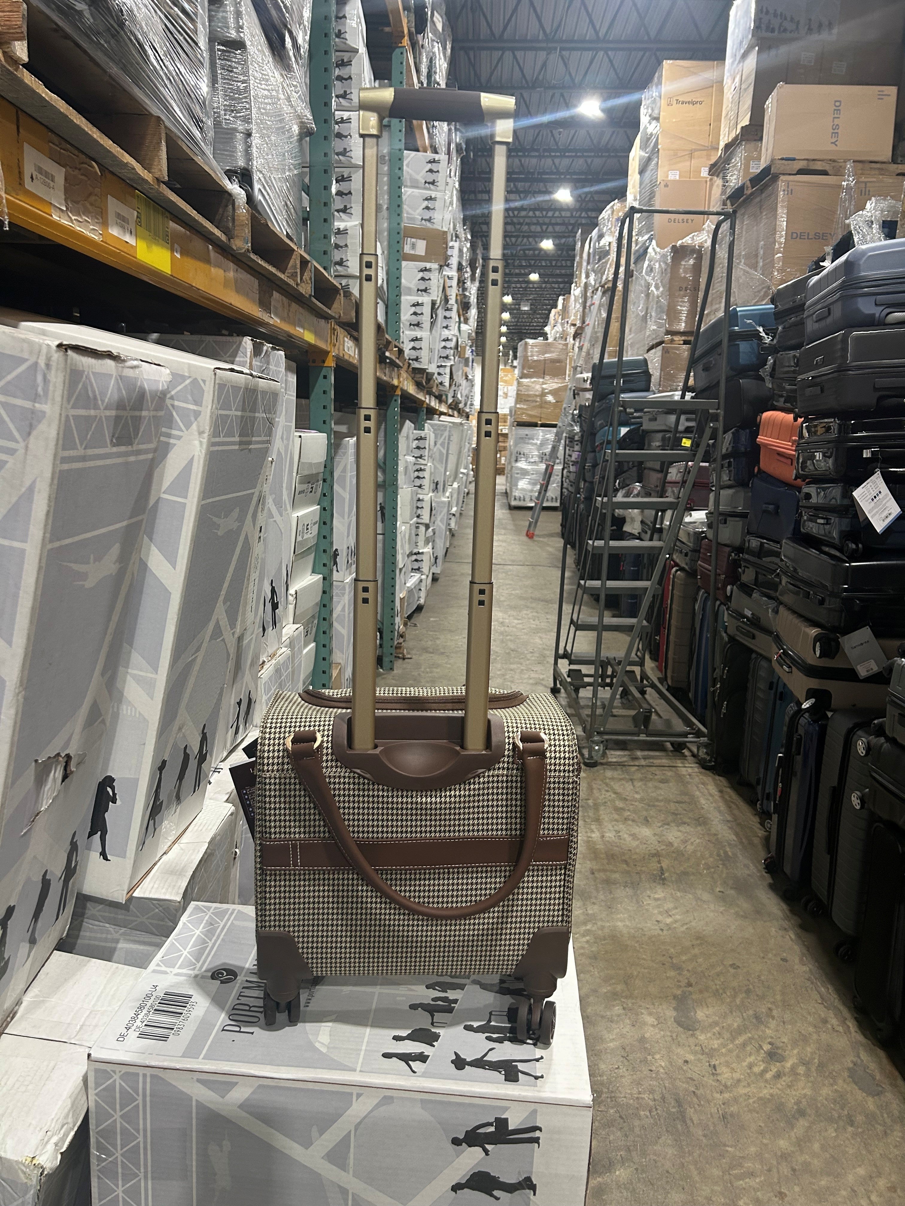 London Fog Oxford III 8-Wheel Under Seat Bag, Olive, Carry-On 15-Inch U1