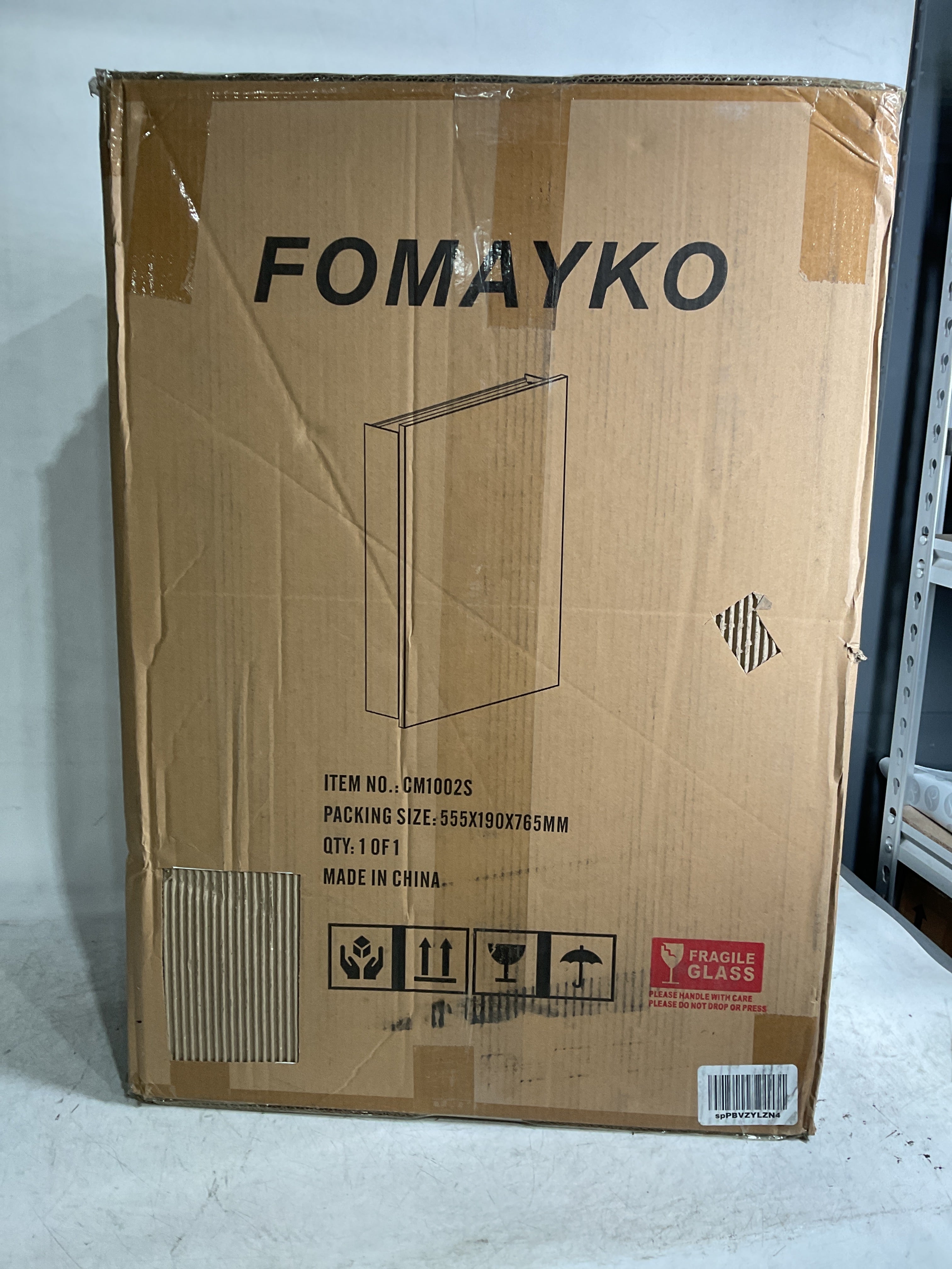 FOMAYKO Wall-Mounted Bathroom Vanity with Mirror, Medicine Cabinet with Storage Function, Hanging Storage Cabinet, Adjustable Shelves, White White 17.7''L x 5.5''W x 23.6''H U1