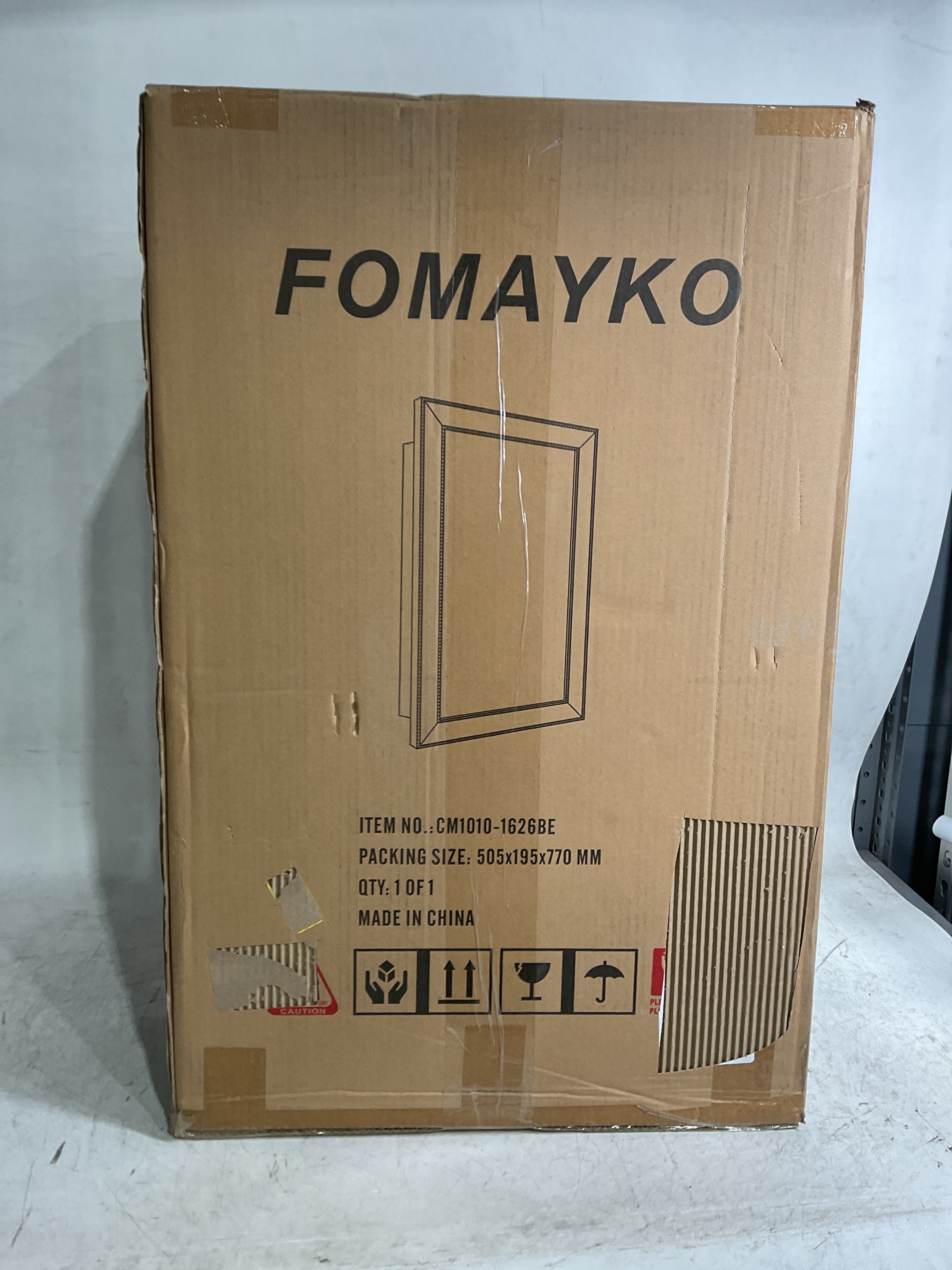 FOMAYKO Wall-Mounted Bathroom Vanity with Mirror, Medicine Cabinet with Storage Function, Hanging Storage Cabinet, Adjustable Shelves, White White 17.7''L x 5.5''W x 23.6''H U4