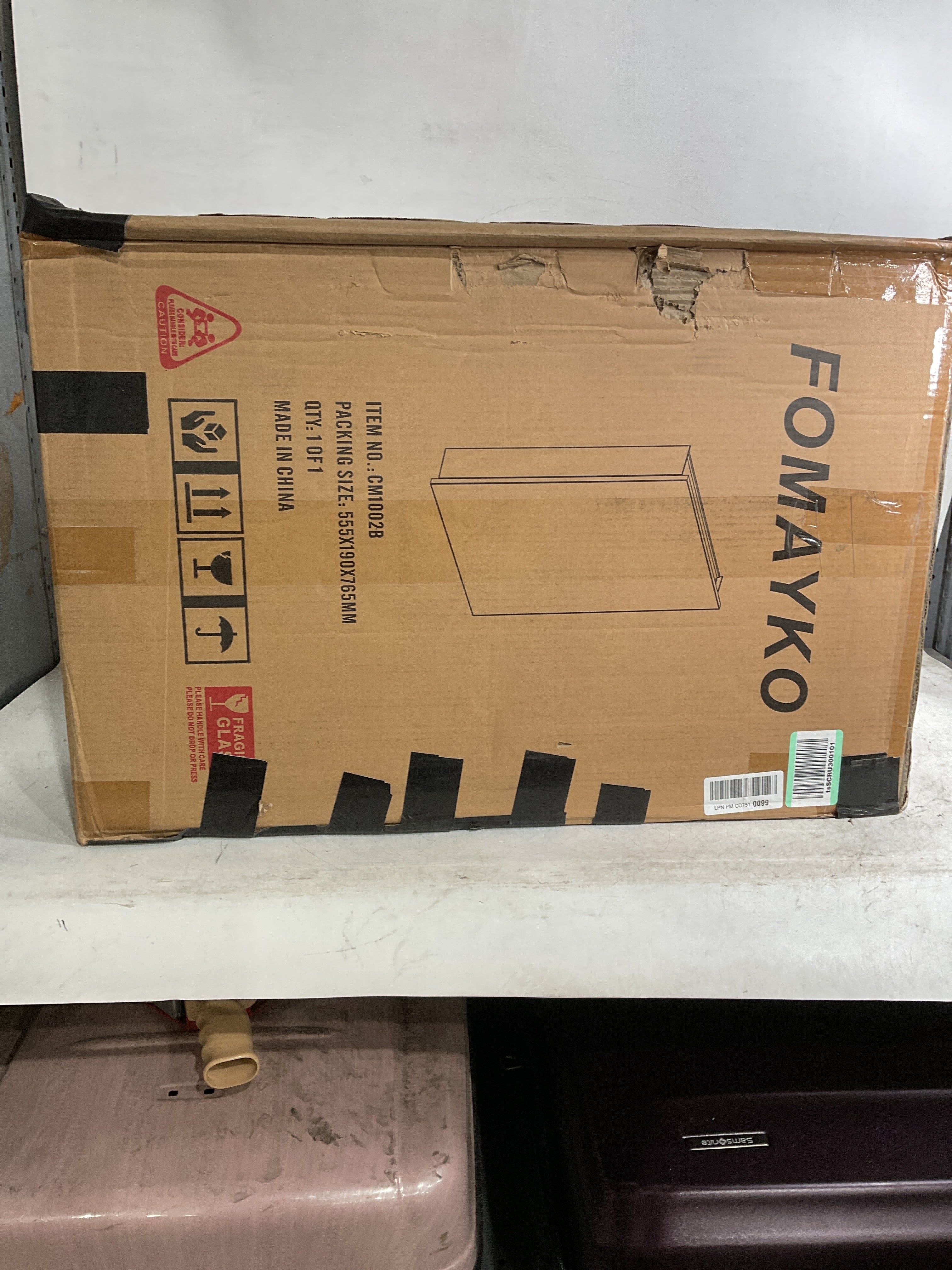 FOMAYKO Wall-Mounted Bathroom Vanity with Mirror, Medicine Cabinet with Storage Function, Hanging Storage Cabinet, Adjustable Shelves, White White 17.7''L x 5.5''W x 23.6''H U5