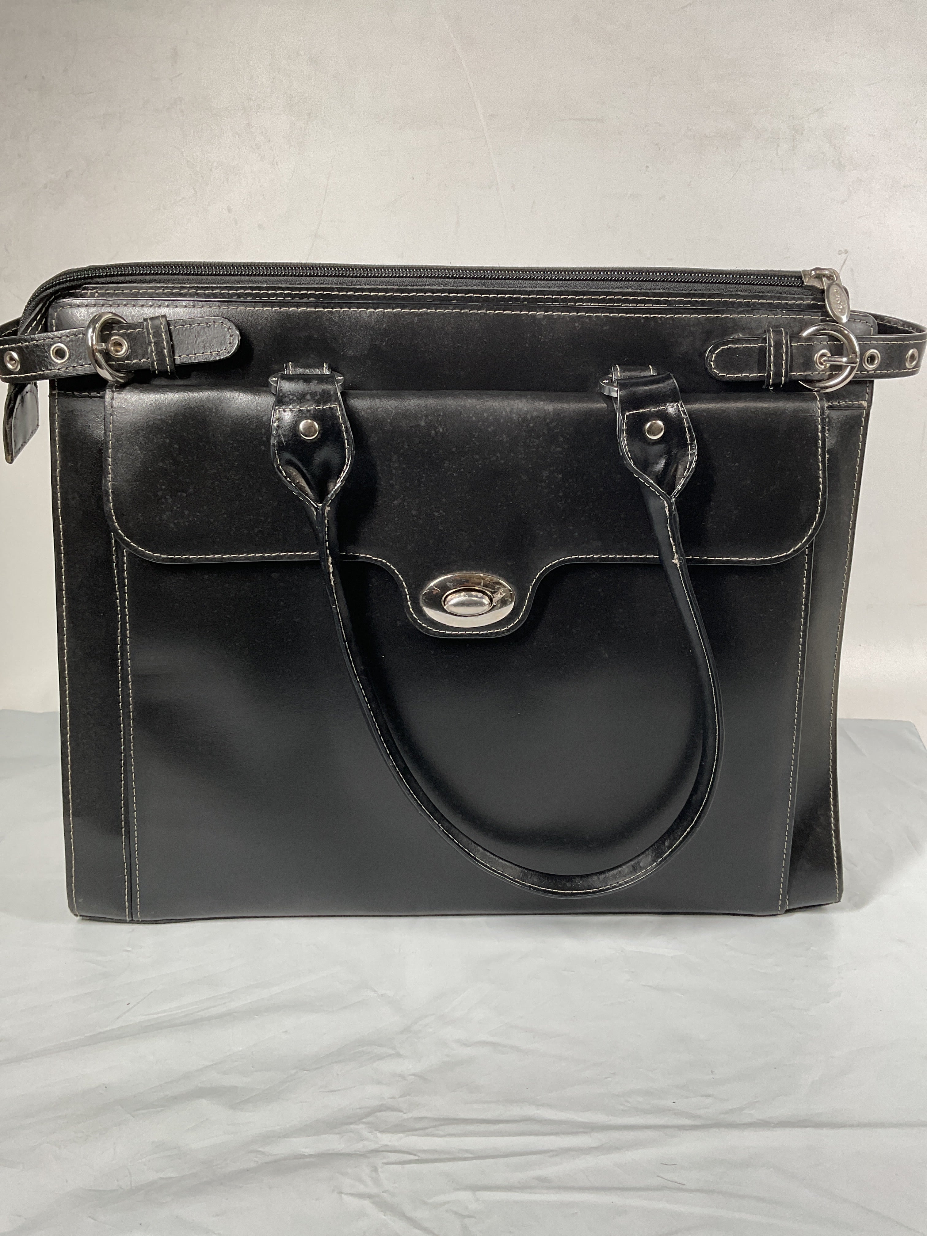McKlein USA Winnetka 15.4" Leather Ladies' Laptop Briefcase w/ Removable Sleeve ( Black , One Size ) Black One Size U1