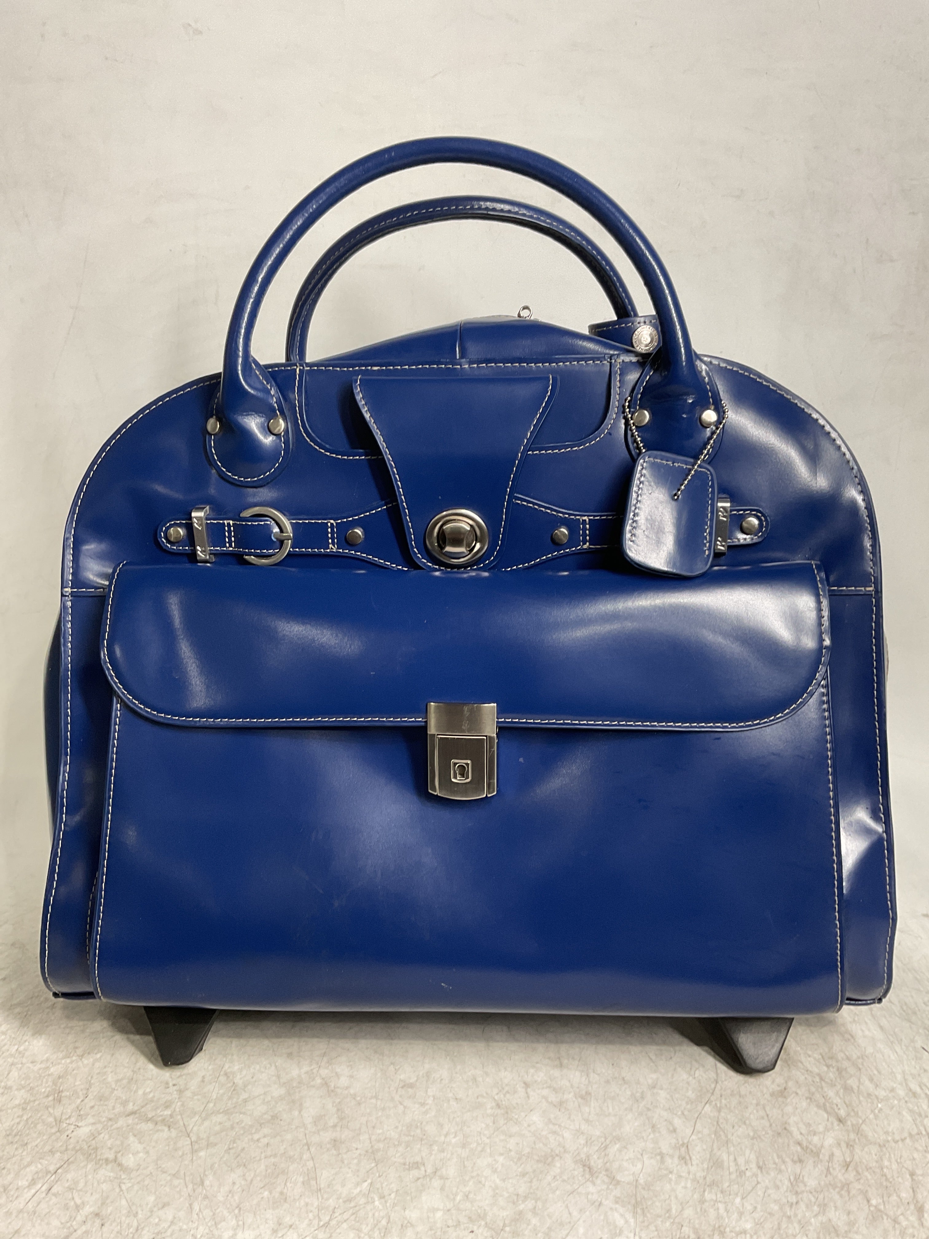 McKlein USA Edgebrook 15.4" Leather Wheeled Ladies' Laptop Briefcase ( Navy , One Size ) Navy One Size U1
