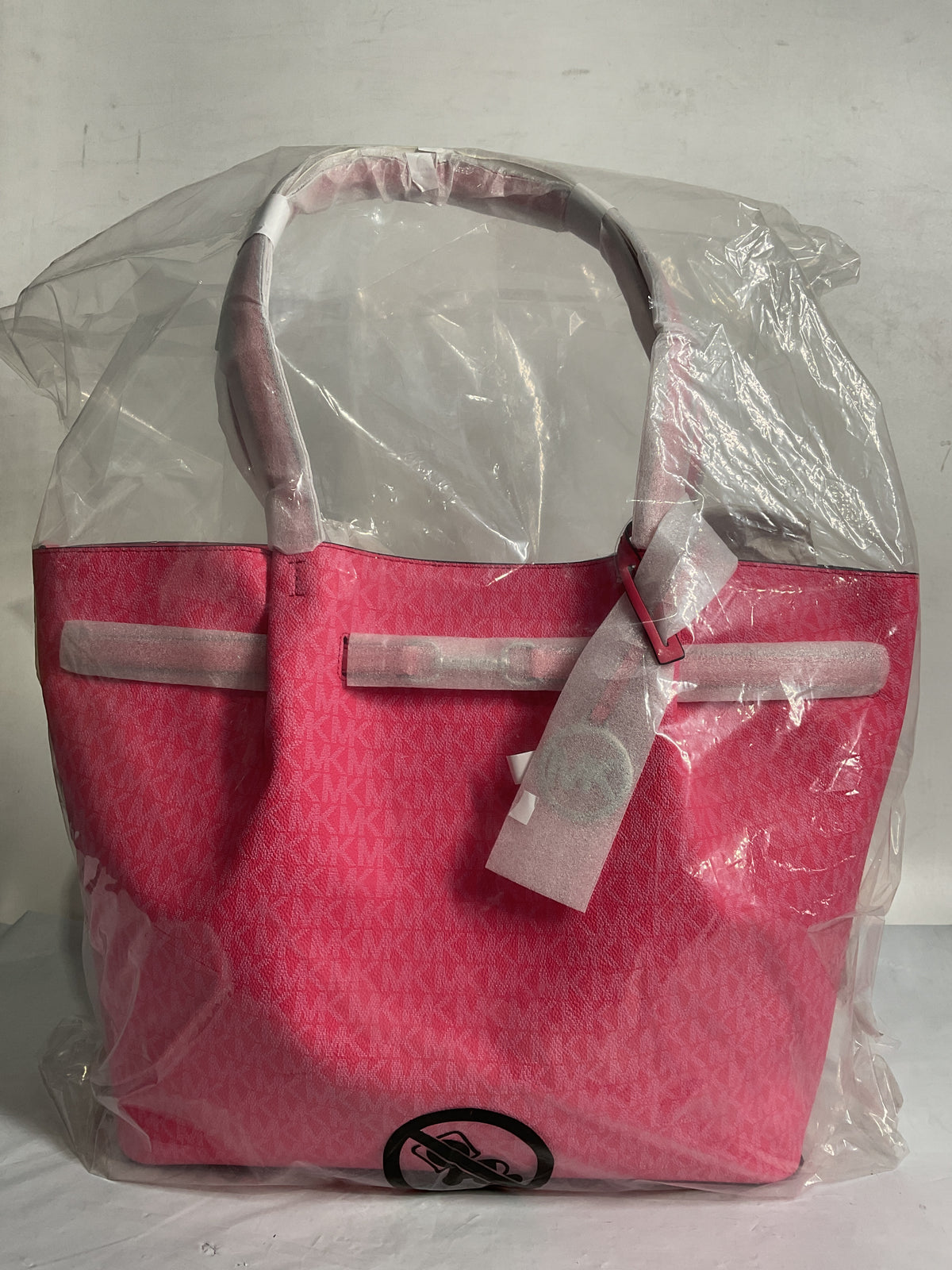 Large Signature Logo Canvas Tote by Michael Kors Lt Quartz 17.5"W X 11.75"H X 7.5"D  U1