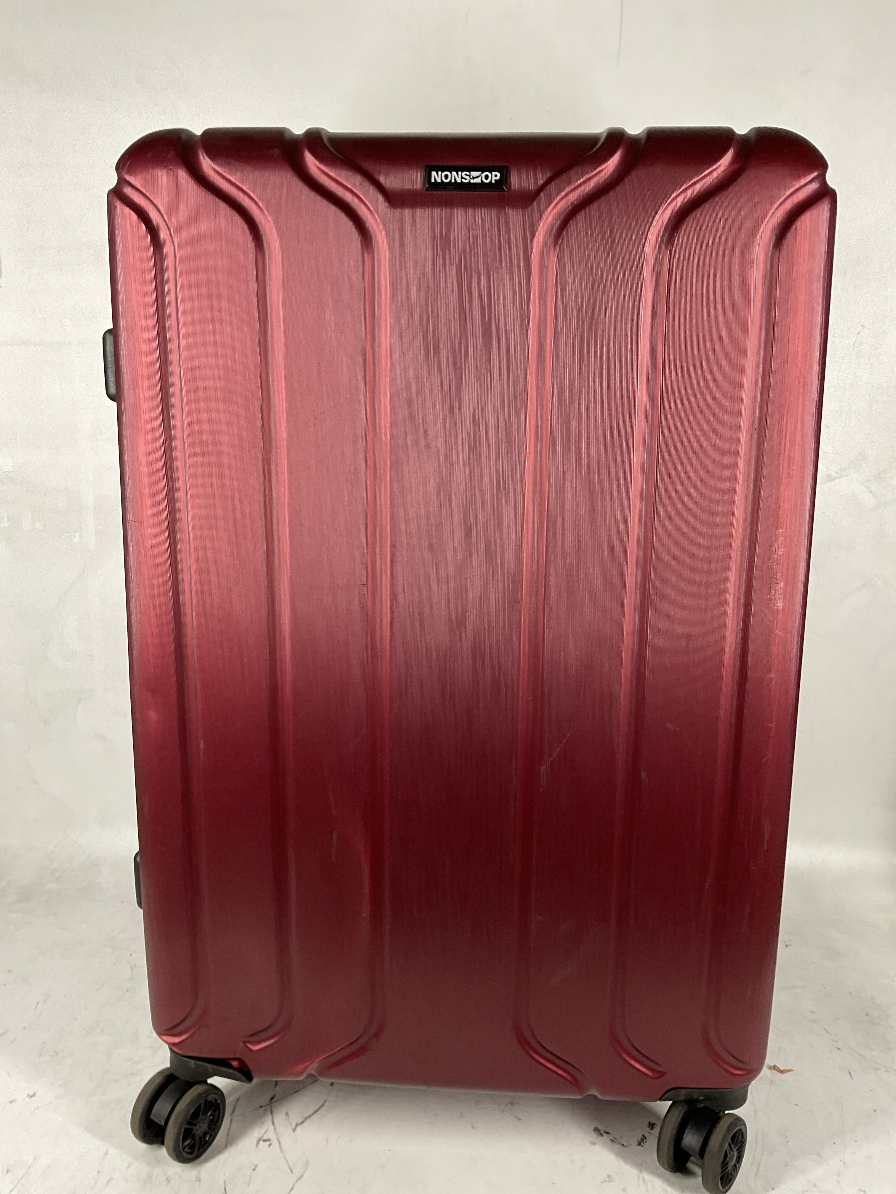 NONSTOP NEW YORK Luggage Expandable Spinner Wheels hard side shell Travel Suitcase Set 3 Piece Lightweight, TSA Lock, Double USB Port + 2 packing cubes Burgundy 3 Piece Set 20 24 28 U24