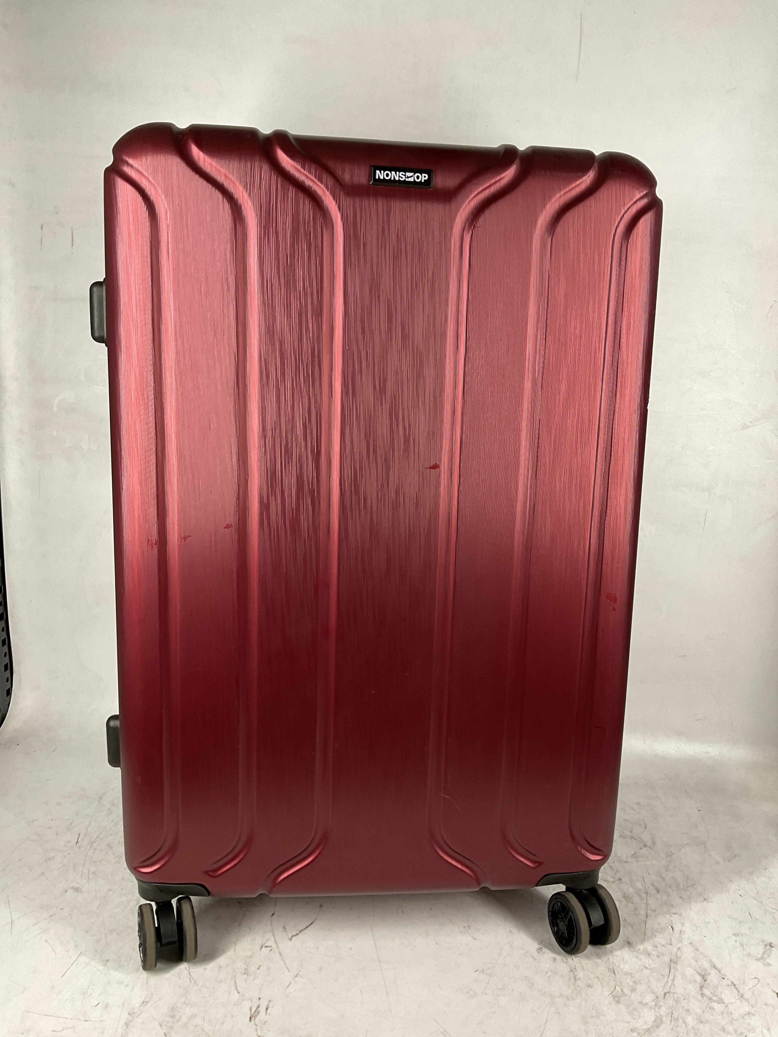 NONSTOP NEW YORK Luggage Expandable Spinner Wheels hard side shell Travel Suitcase Set 3 Piece Lightweight, TSA Lock, Double USB Port + 2 packing cubes Burgundy 3 Piece Set 20 24 28 U28