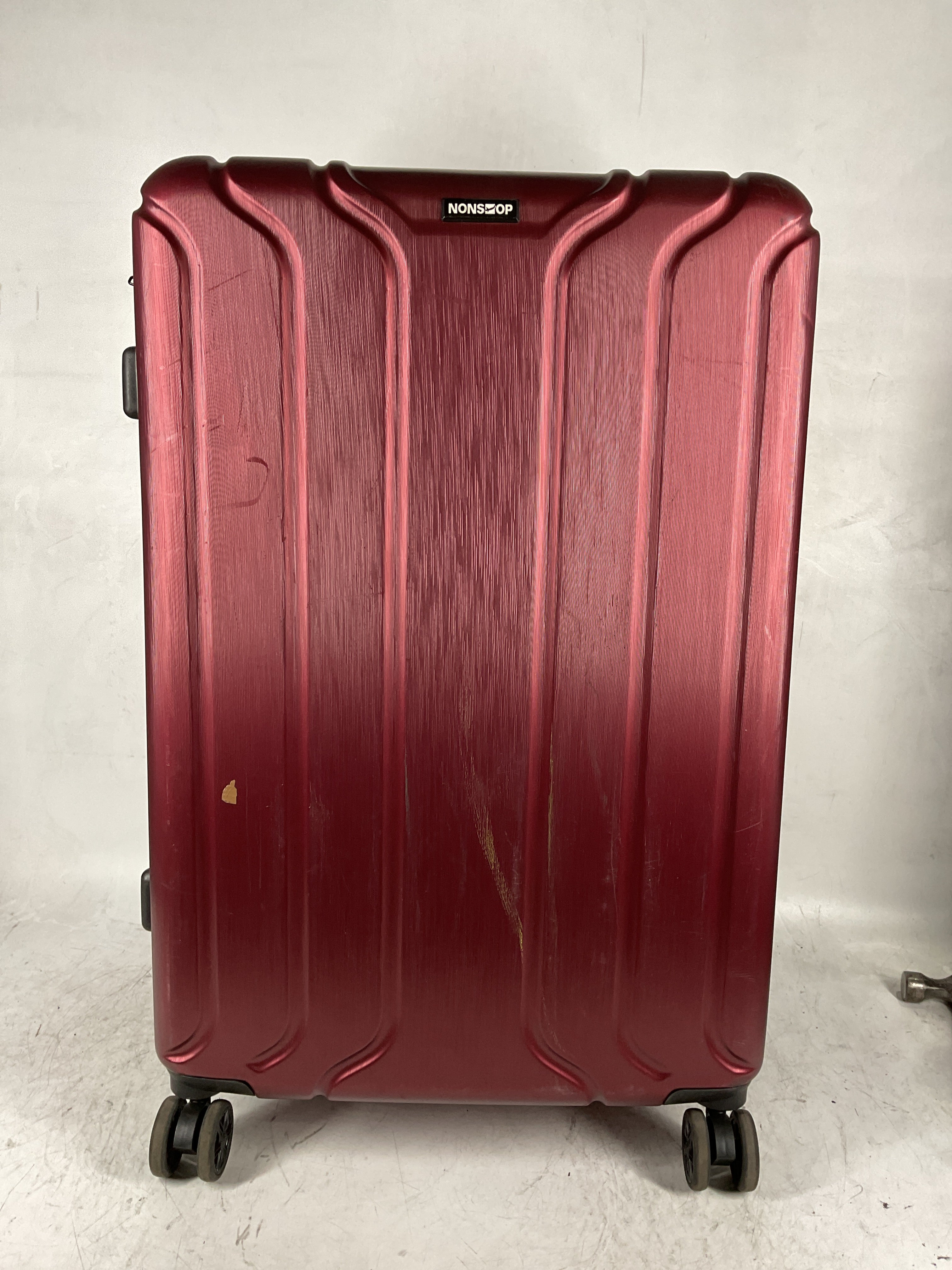 NONSTOP NEW YORK Luggage Expandable Spinner Wheels hard side shell Travel Suitcase Lightweight, TSA Lock, Double USB Port  ( Burgundy , 3-Piece Set (20/24/28) ) Burgundy 3 Piece Set 20 24 28 U29