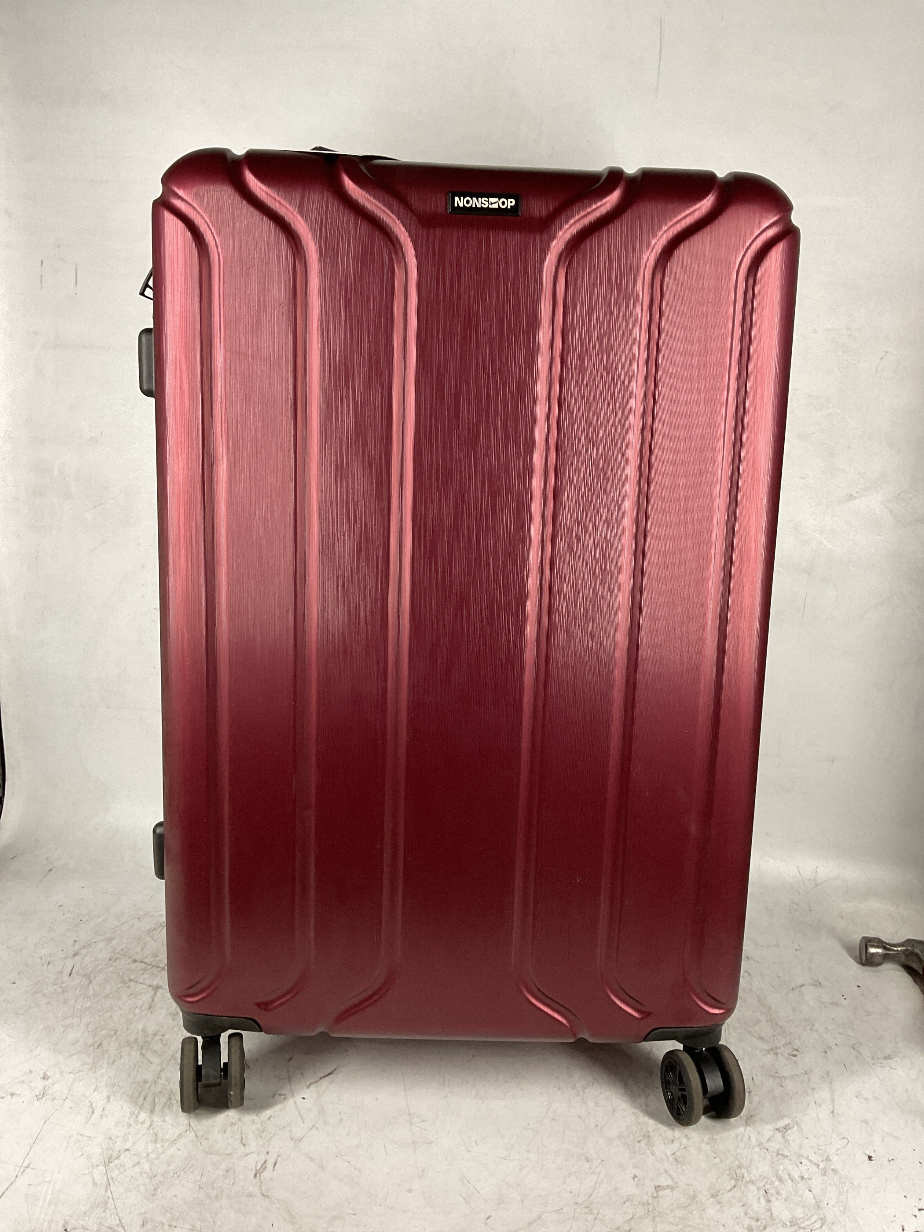 NONSTOP NEW YORK Luggage Expandable Spinner Wheels hard side shell Travel Suitcase Lightweight, TSA Lock, Double USB Port  ( Burgundy , 3-Piece Set (20/24/28) ) Burgundy 3 Piece Set 20 24 28 U30