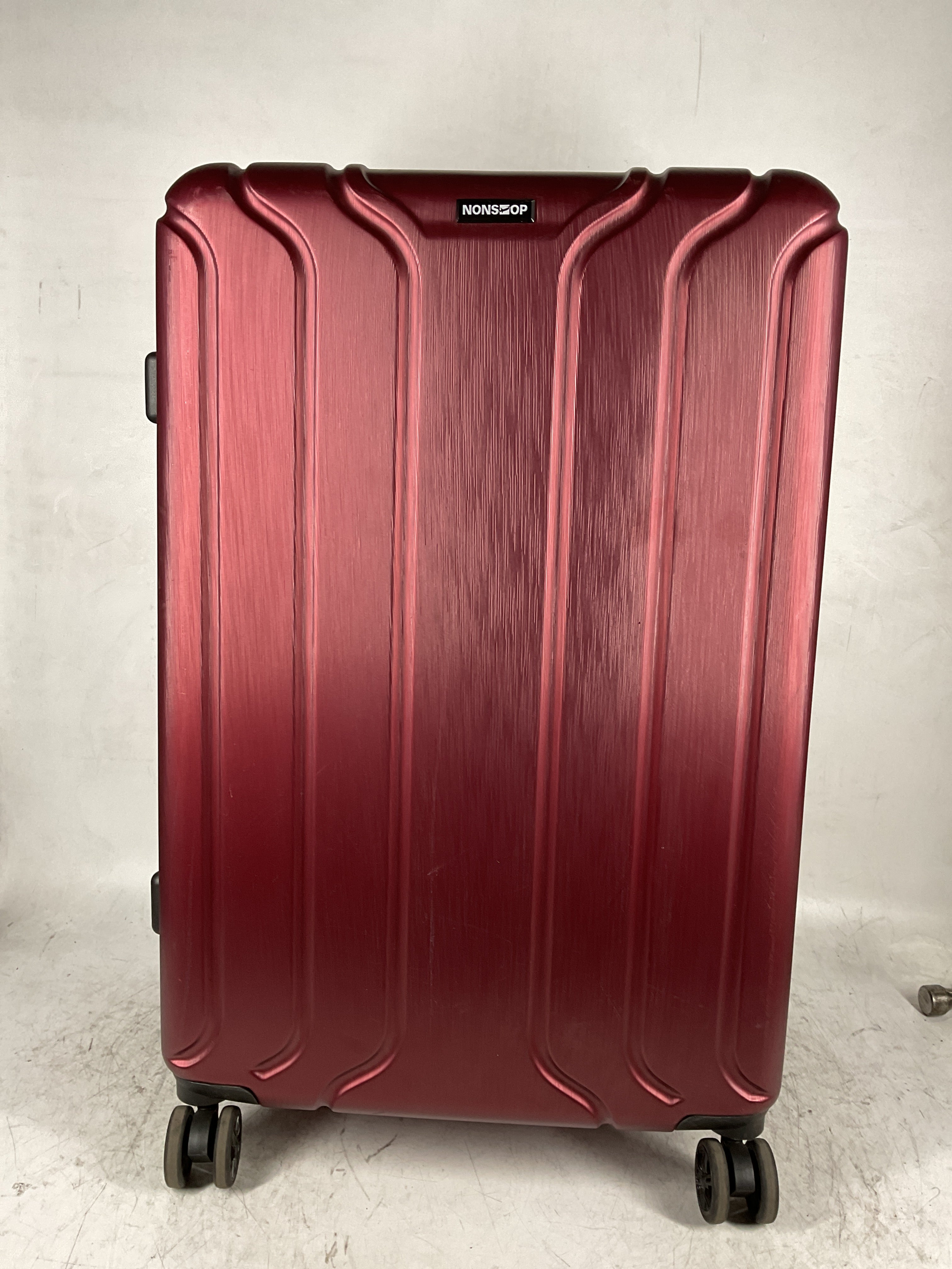 NONSTOP NEW YORK Luggage Expandable Spinner Wheels hard side shell Travel Suitcase Lightweight, TSA Lock, Double USB Port  ( Burgundy , 3-Piece Set (20/24/28) ) Burgundy 3 Piece Set 20 24 28 U31