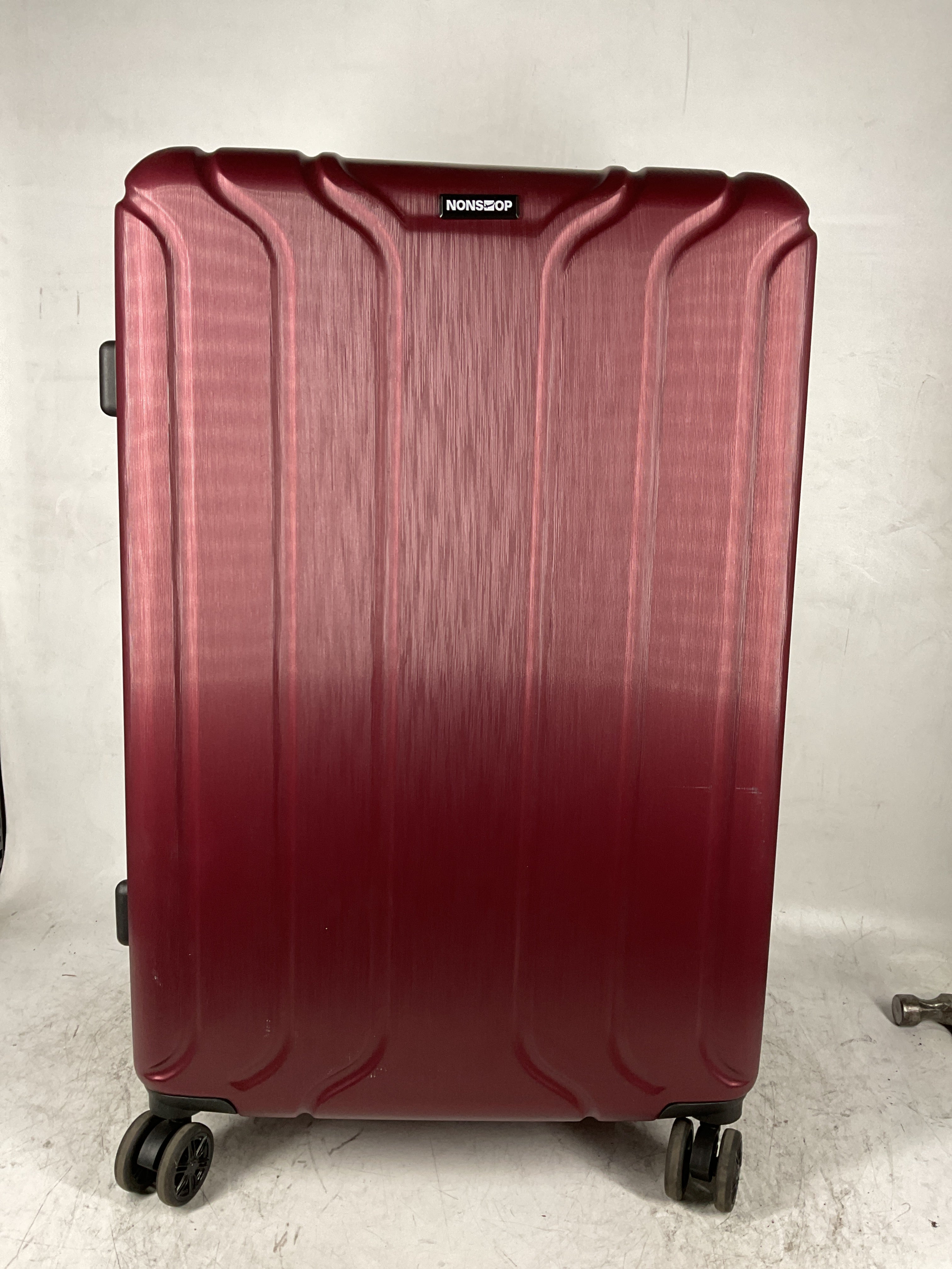 NONSTOP NEW YORK Luggage Expandable Spinner Wheels hard side shell Travel Suitcase Lightweight, TSA Lock, Double USB Port  ( Burgundy , 3-Piece Set (20/24/28) ) Burgundy 3 Piece Set 20 24 28 U32