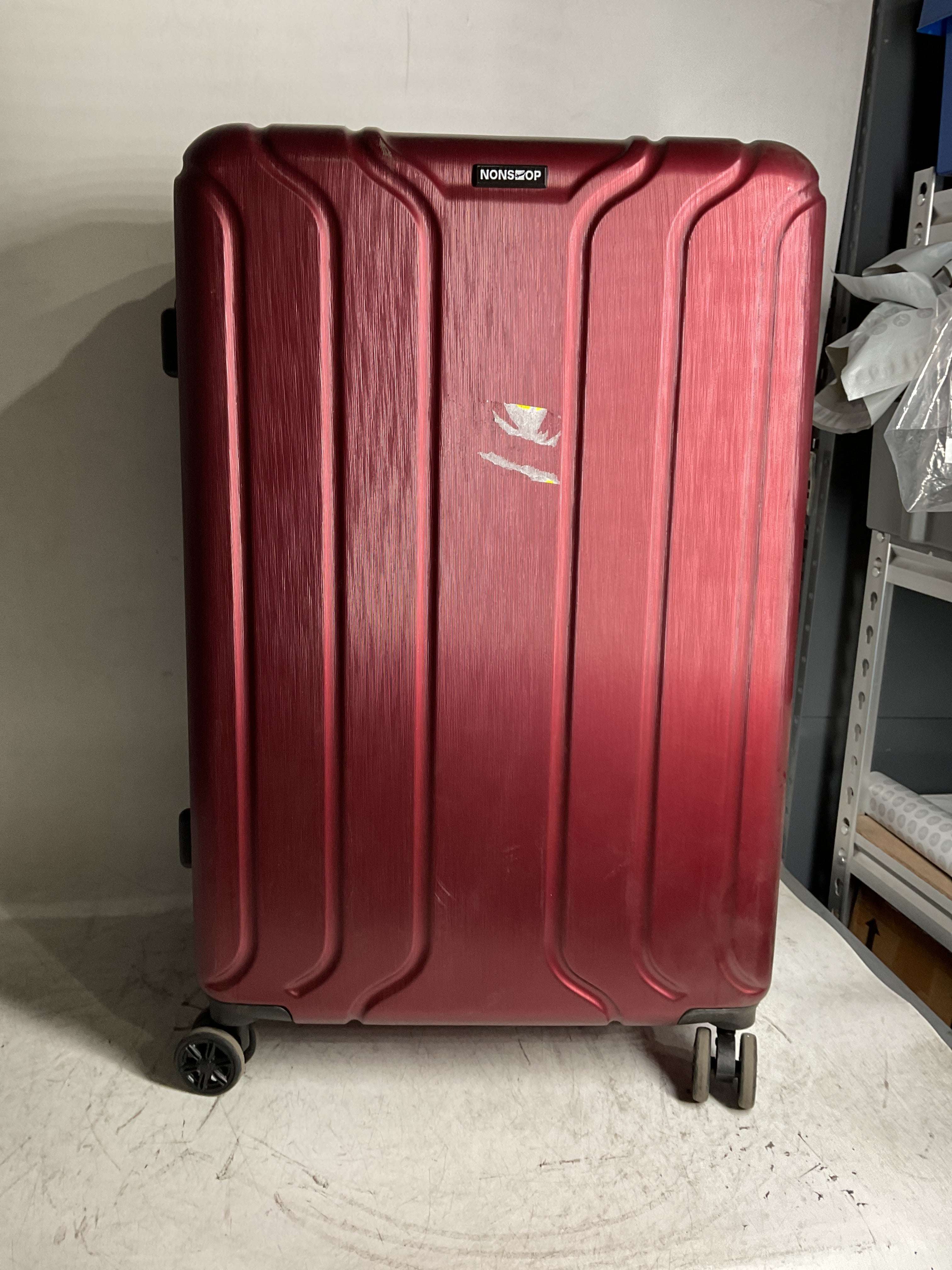 NONSTOP NEW YORK Luggage Expandable Spinner Wheels hard side shell Travel Suitcase Lightweight, TSA Lock, Double USB Port  ( Burgundy , 3-Piece Set (20/24/28) ) Burgundy 3 Piece Set 20 24 28 U34