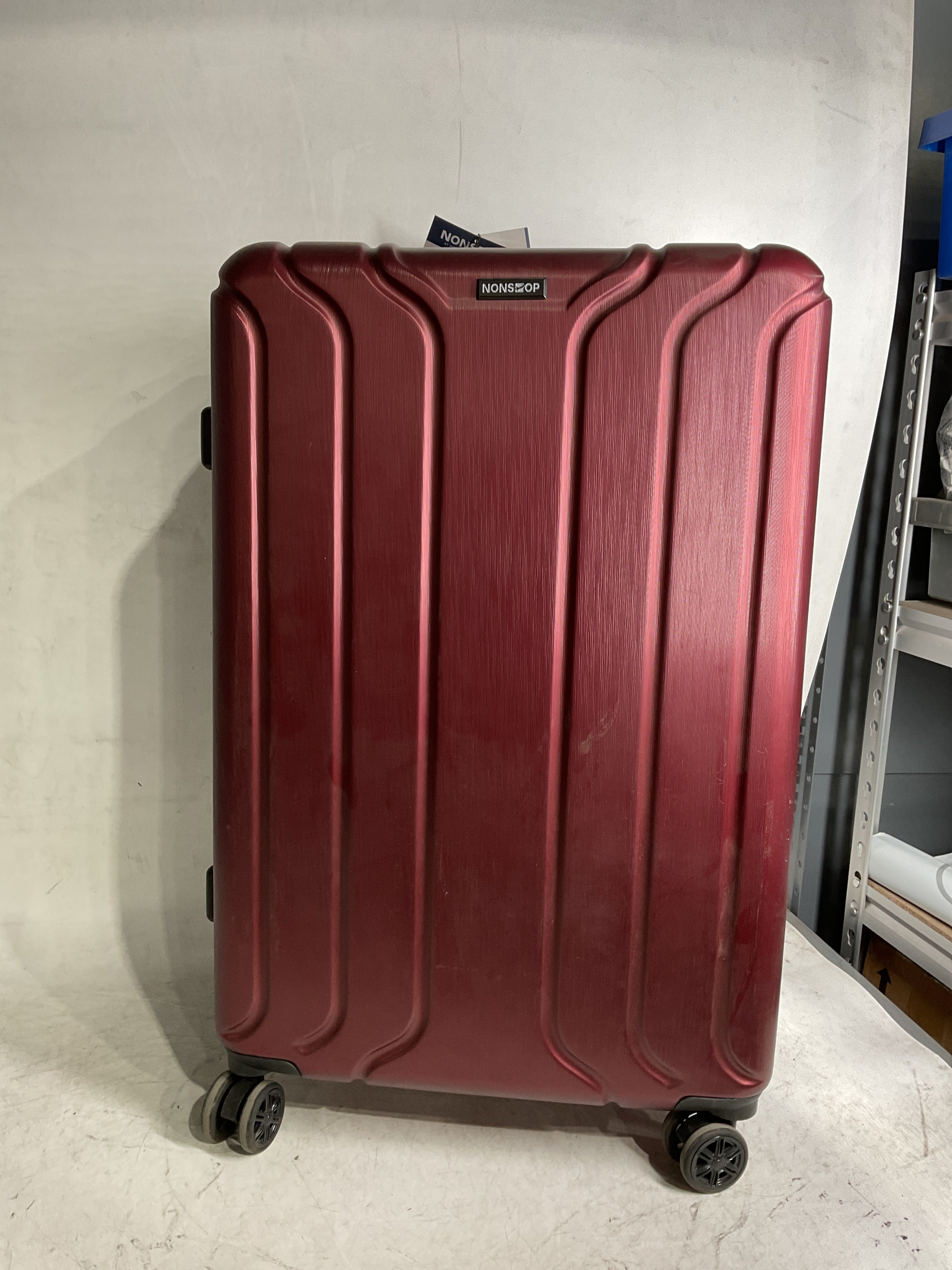 NONSTOP NEW YORK Luggage Expandable Spinner Wheels hard side shell Travel Suitcase Lightweight, TSA Lock, Double USB Port  ( Burgundy , 3-Piece Set (20/24/28) ) Burgundy 3 Piece Set 20 24 28 U38