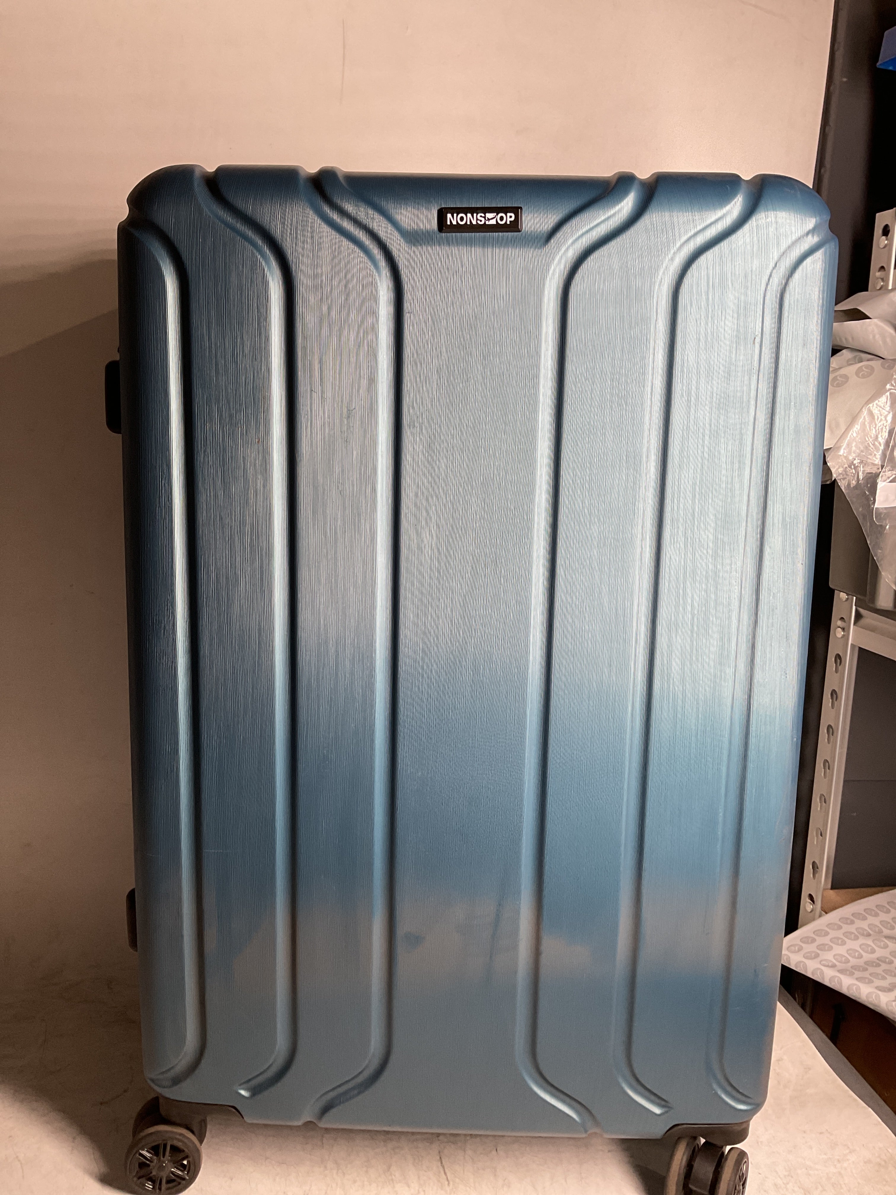 NONSTOP NEW YORK Luggage Expandable Spinner Wheels hard side shell Travel Suitcase Lightweight, TSA Lock, Double USB Port  ( Teal , 3-Piece Set (20/24/28) ) Teal 3 Piece Set 20 24 28 U25