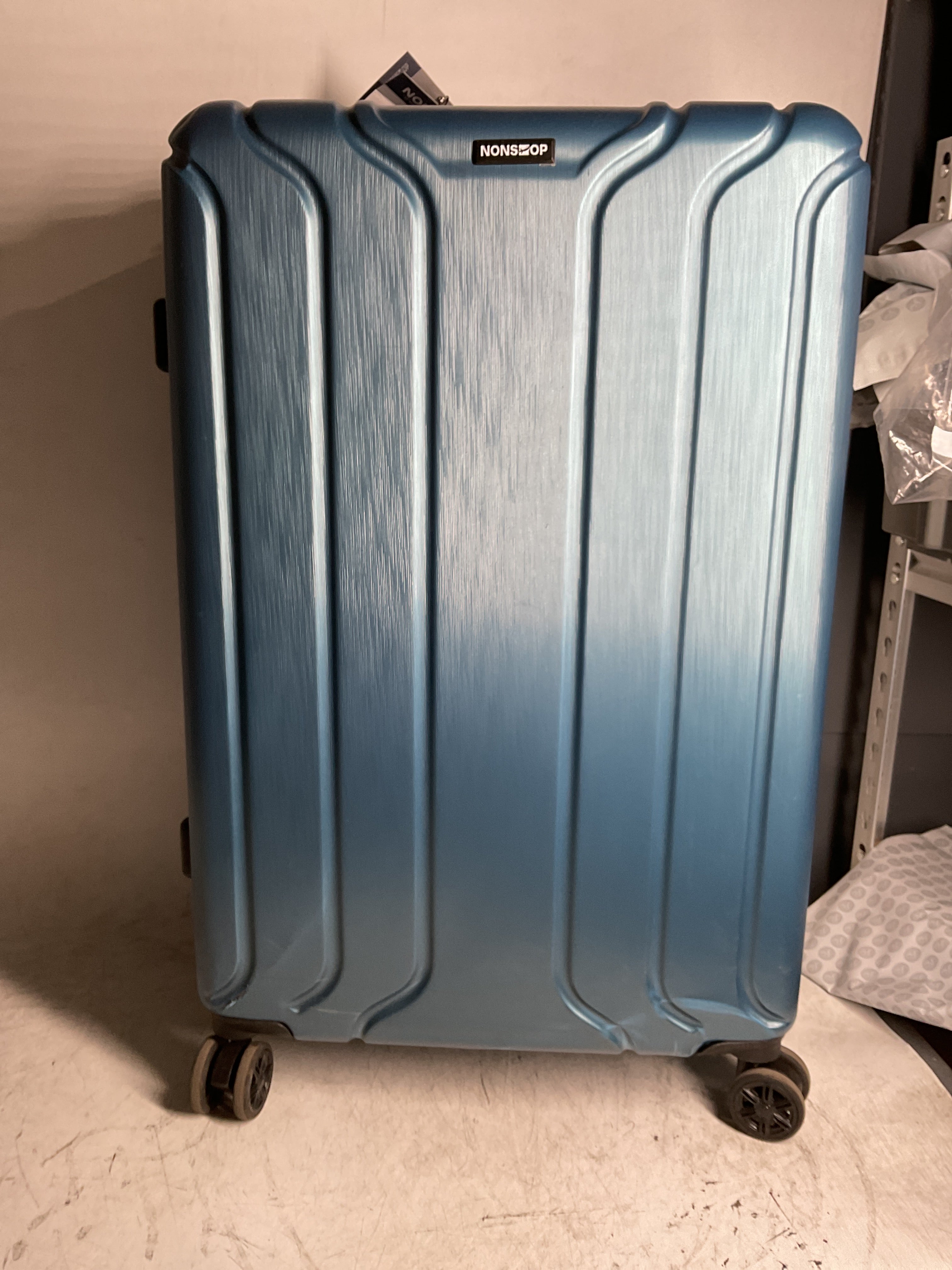 NONSTOP NEW YORK Luggage Expandable Spinner Wheels hard side shell Travel Suitcase Lightweight, TSA Lock, Double USB Port  ( Teal , 3-Piece Set (20/24/28) ) Teal 3 Piece Set 20 24 28 U26