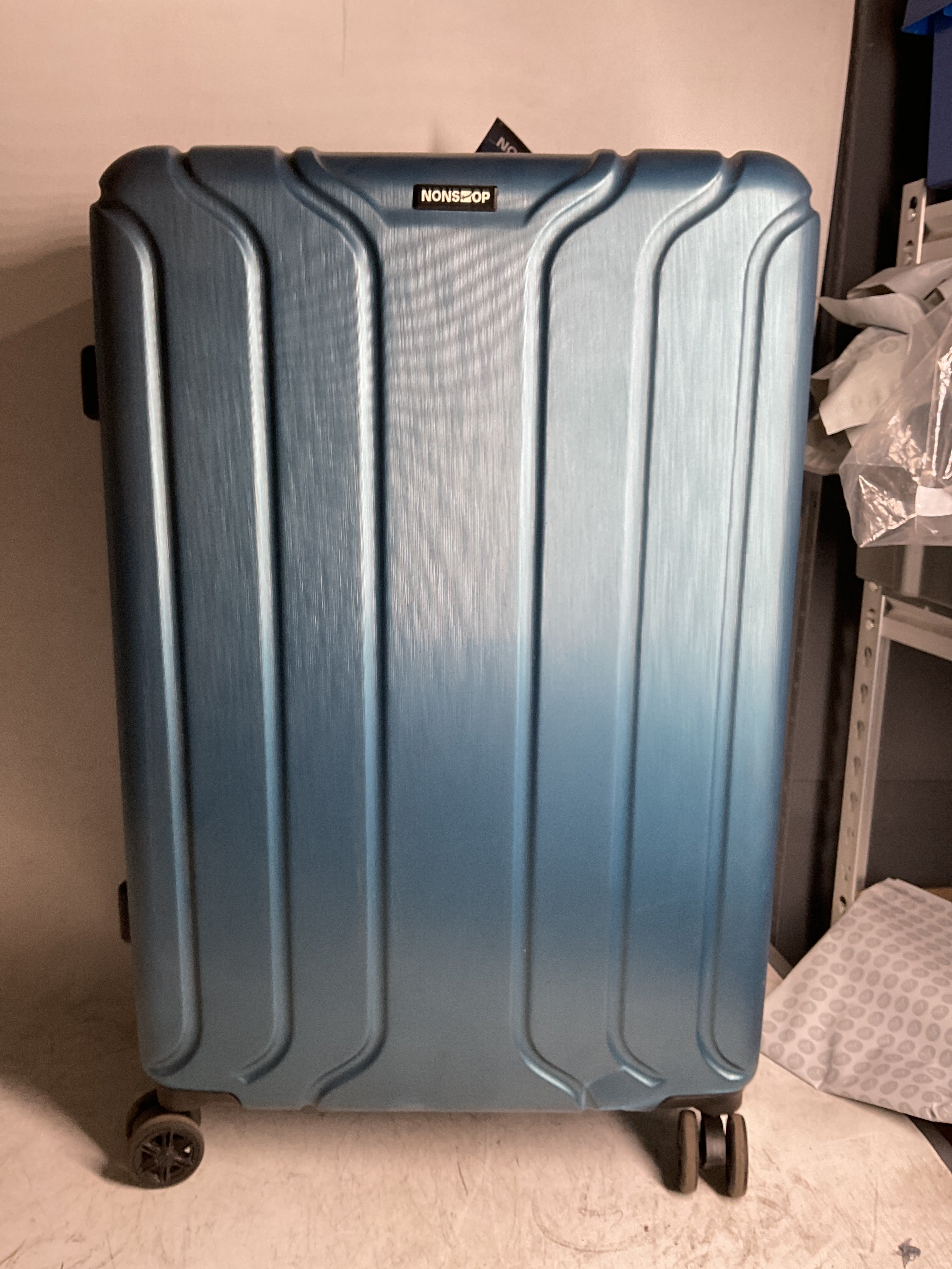 NONSTOP NEW YORK Luggage Expandable Spinner Wheels hard side shell Travel Suitcase Lightweight, TSA Lock, Double USB Port  ( Teal , 3-Piece Set (20/24/28) ) Teal 3 Piece Set 20 24 28 U27