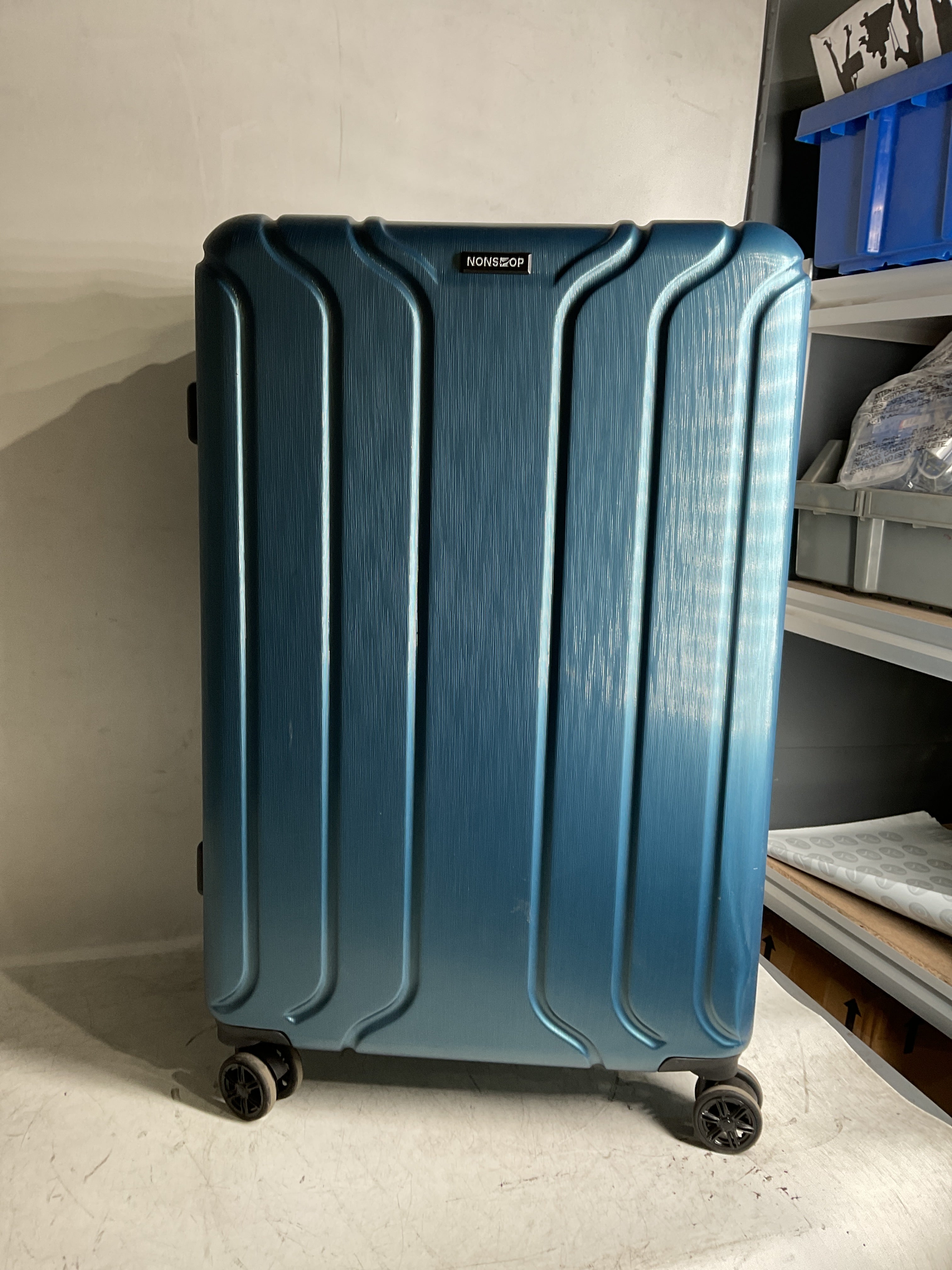 NONSTOP NEW YORK Luggage Expandable Spinner Wheels hard side shell Travel Suitcase Lightweight, TSA Lock, Double USB Port  ( Teal , 3-Piece Set (20/24/28) ) Teal 3 Piece Set 20 24 28 U31