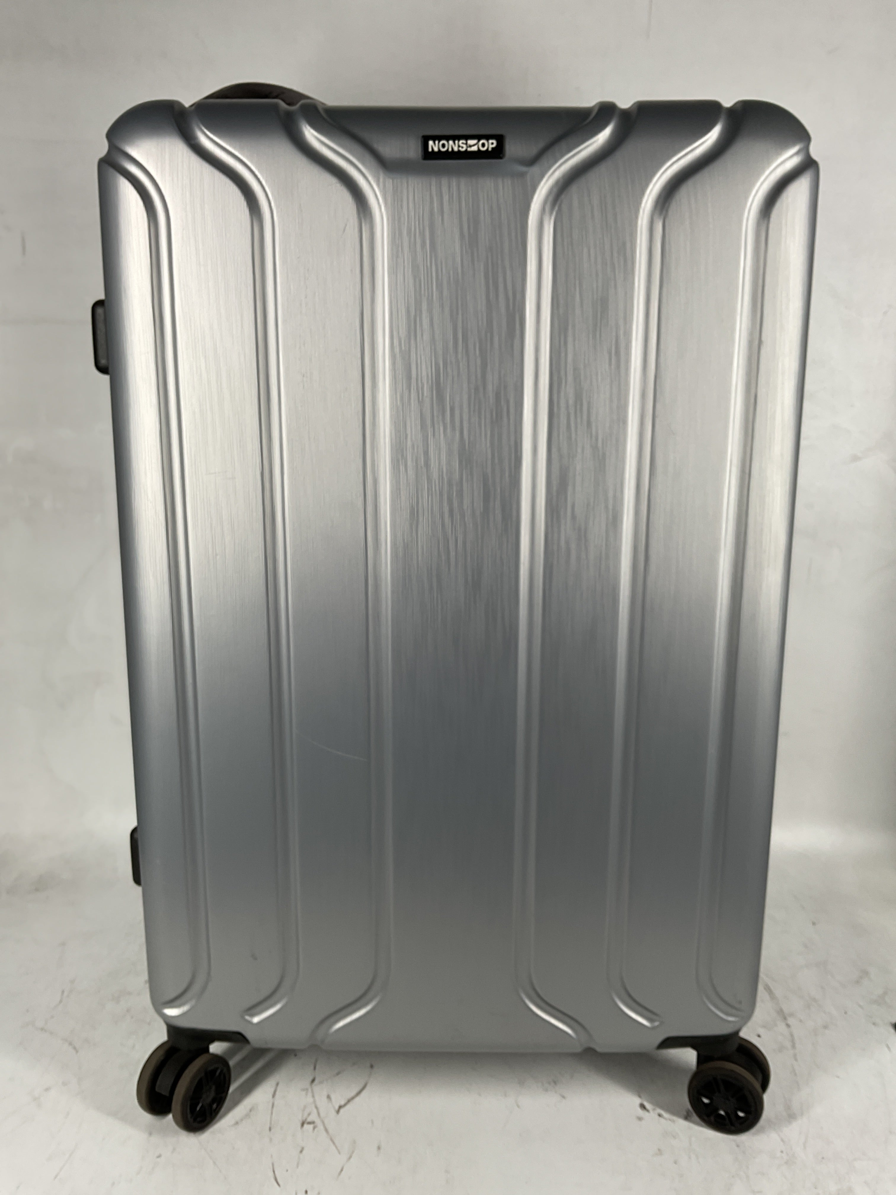 NONSTOP NEW YORK Luggage Expandable Spinner Wheels hard side shell Travel Suitcase Set 3 Piece Lightweight, TSA Lock, Double USB Port + 2 packing cubes Silver 3 Piece Set 20 24 28 U22