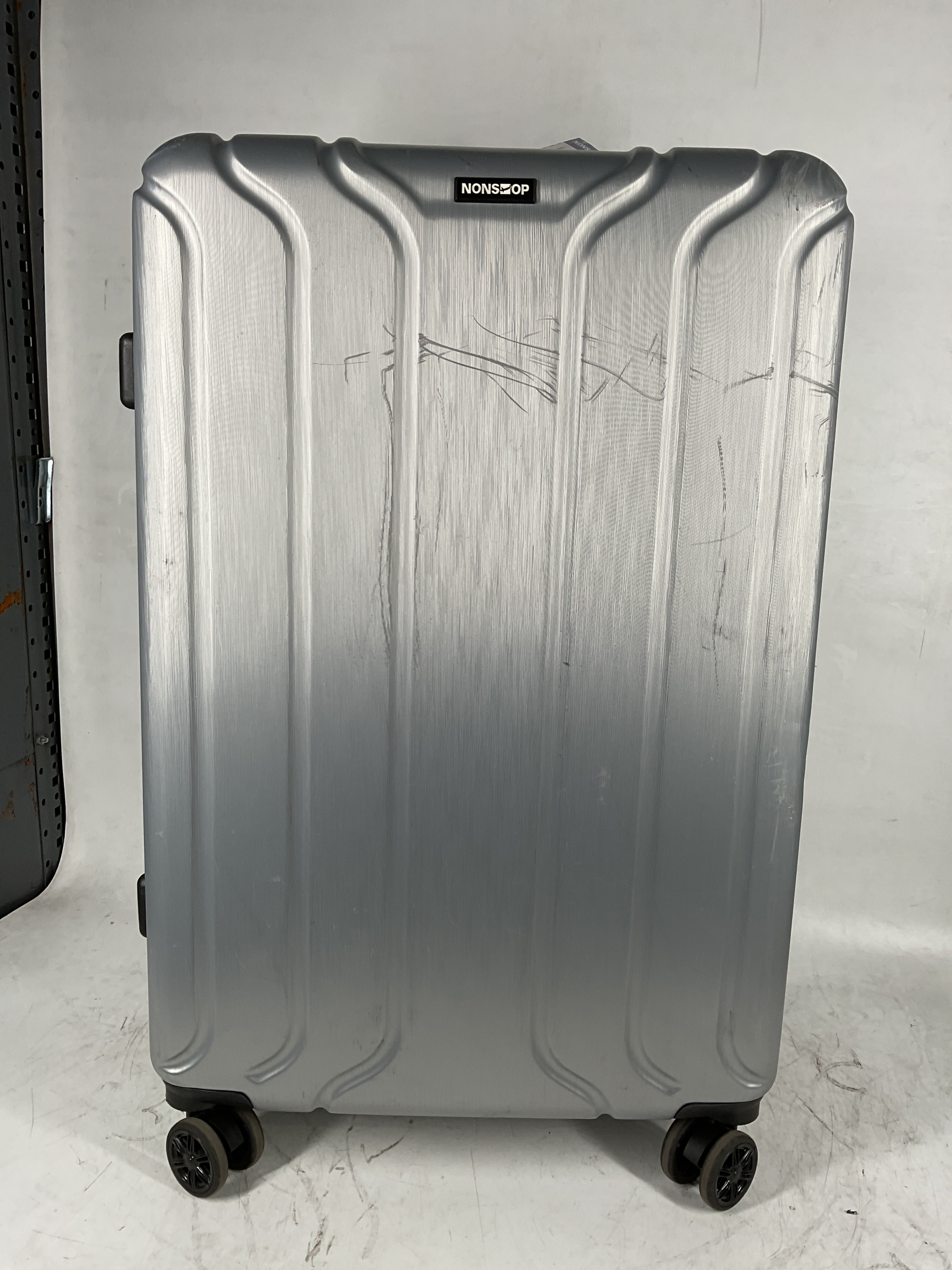 NONSTOP NEW YORK Luggage Expandable Spinner Wheels hard side shell Travel Suitcase Lightweight, TSA Lock, Double USB Port  ( Silver , 3-Piece Set (20/24/28) ) Silver 3 Piece Set 20 24 28 U26