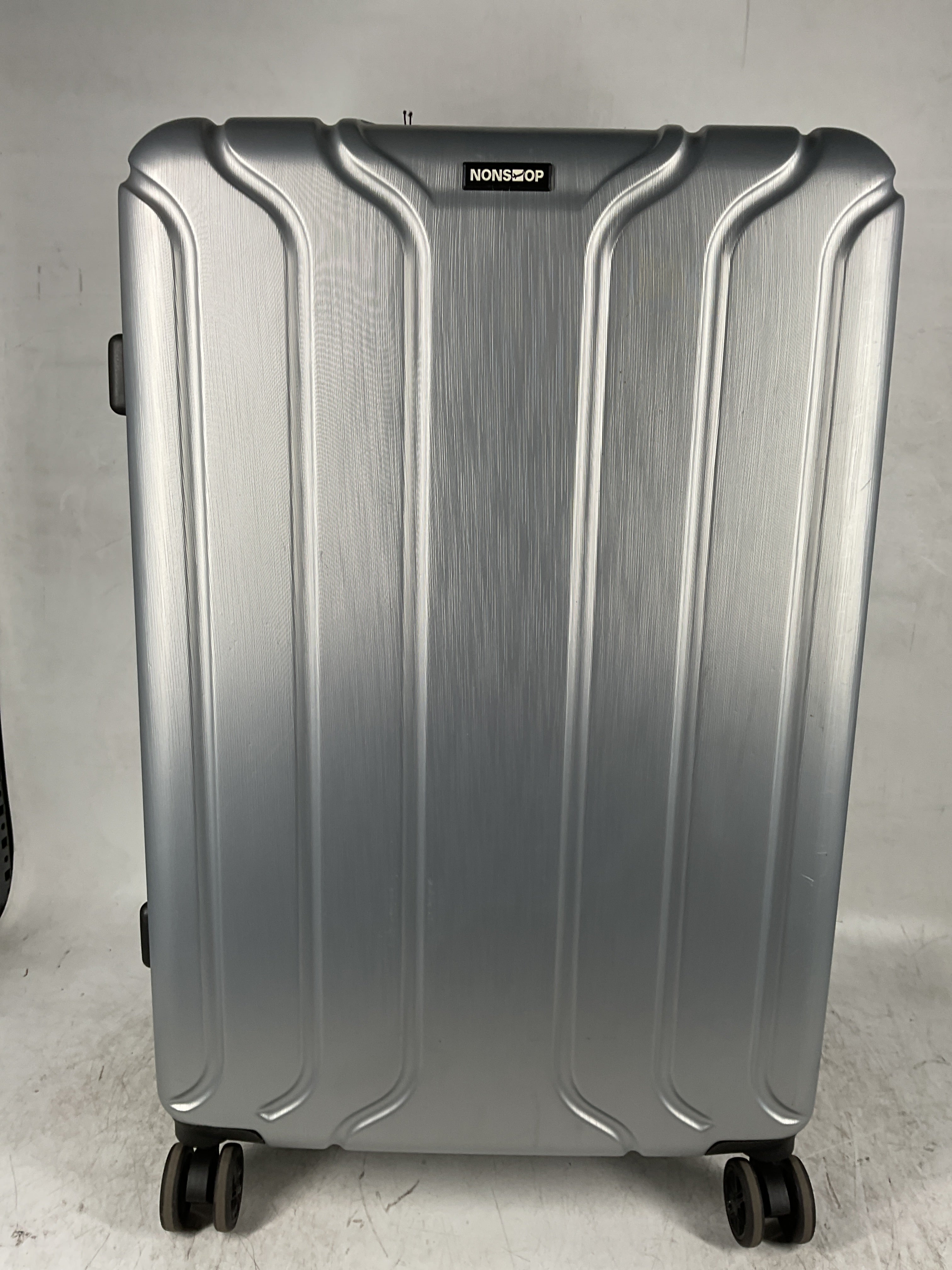 NONSTOP NEW YORK Luggage Expandable Spinner Wheels hard side shell Travel Suitcase Lightweight, TSA Lock, Double USB Port  ( Silver , 3-Piece Set (20/24/28) ) Silver 3 Piece Set 20 24 28 U27