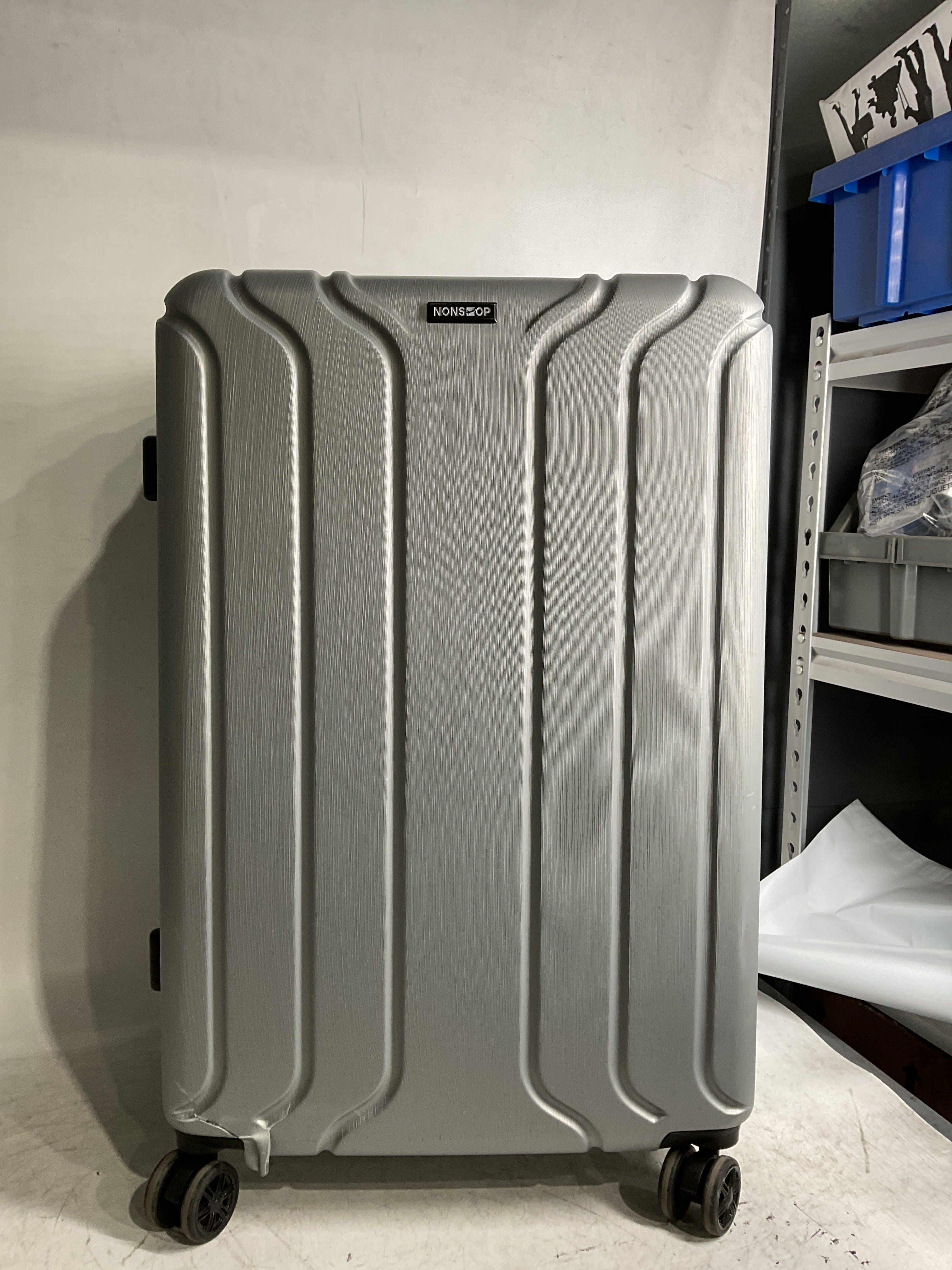 NONSTOP NEW YORK Luggage Expandable Spinner Wheels hard side shell Travel Suitcase Lightweight, TSA Lock, Double USB Port  ( Silver , 3-Piece Set (20/24/28) ) Silver 3 Piece Set 20 24 28 U29