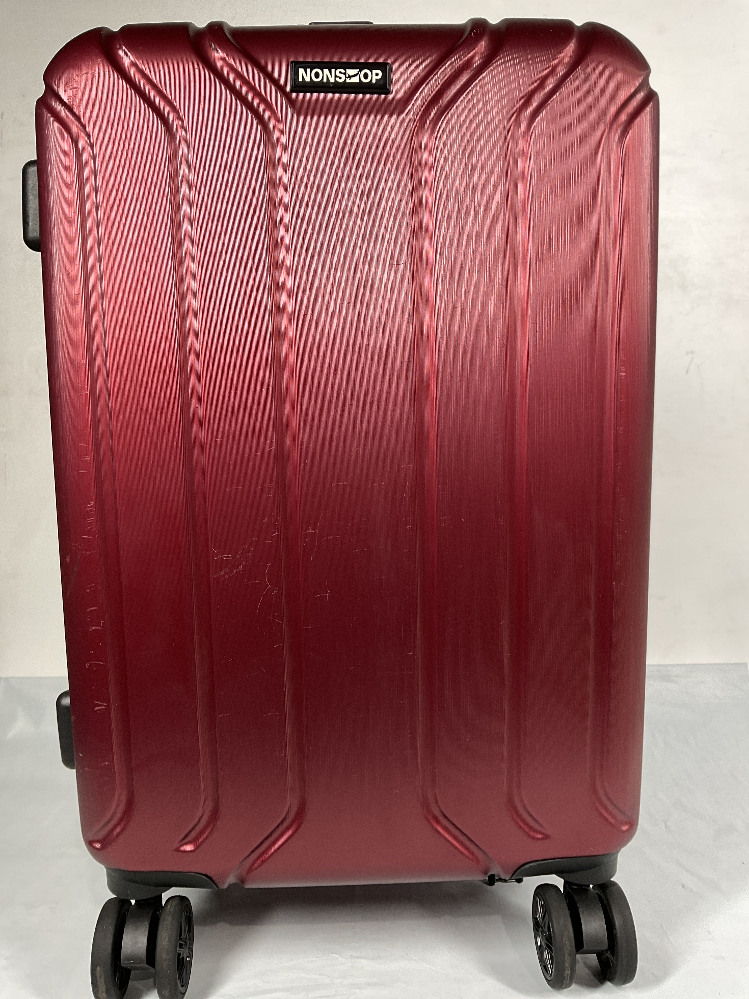 NONSTOP NEW YORK Luggage Expandable Spinner Wheels hard side shell Travel Suitcase Lightweight, TSA Lock, Double USB Port  ( Burgundy , 20 inch ) Burgundy U3