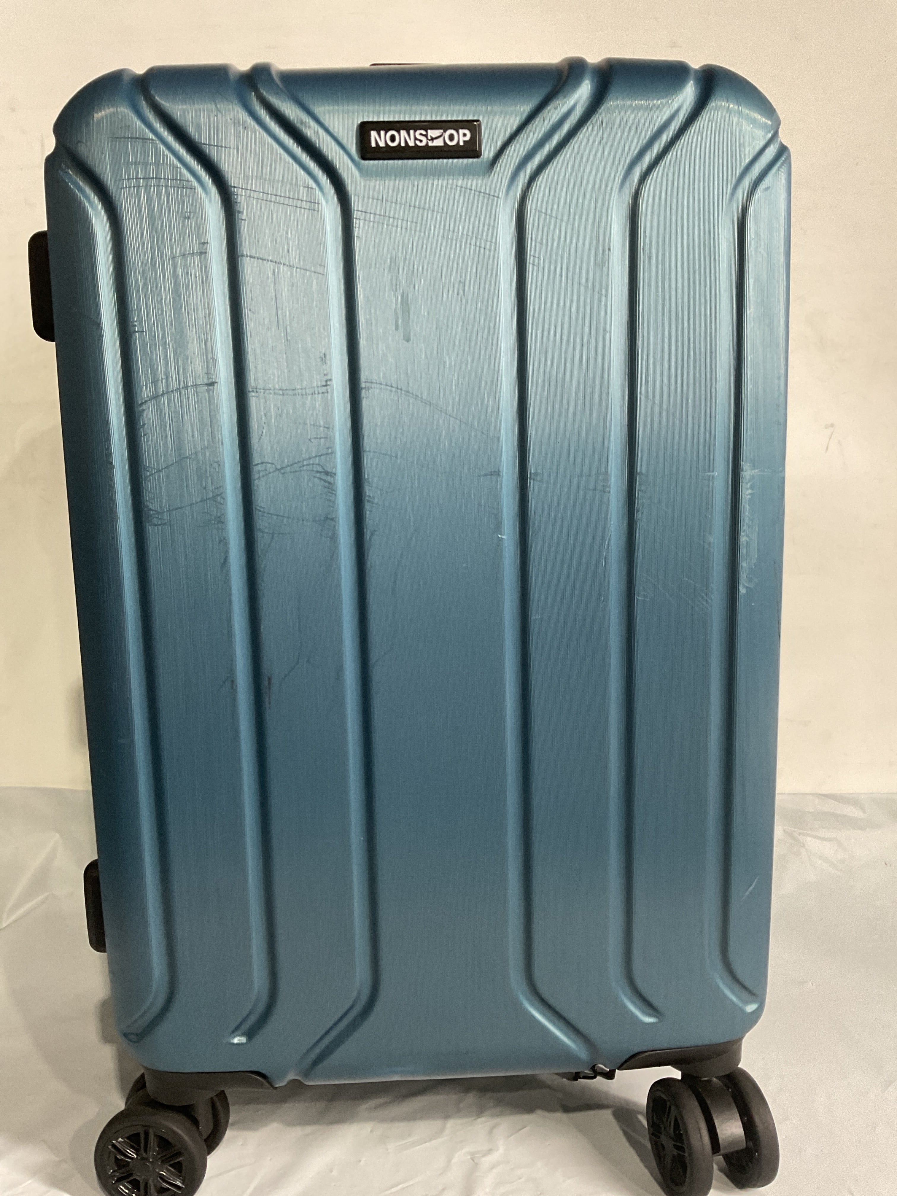 NONSTOP NEW YORK Luggage Expandable Spinner Wheels hard side shell Travel Suitcase Lightweight, TSA Lock, Double USB Port   Teal  20 inch U3