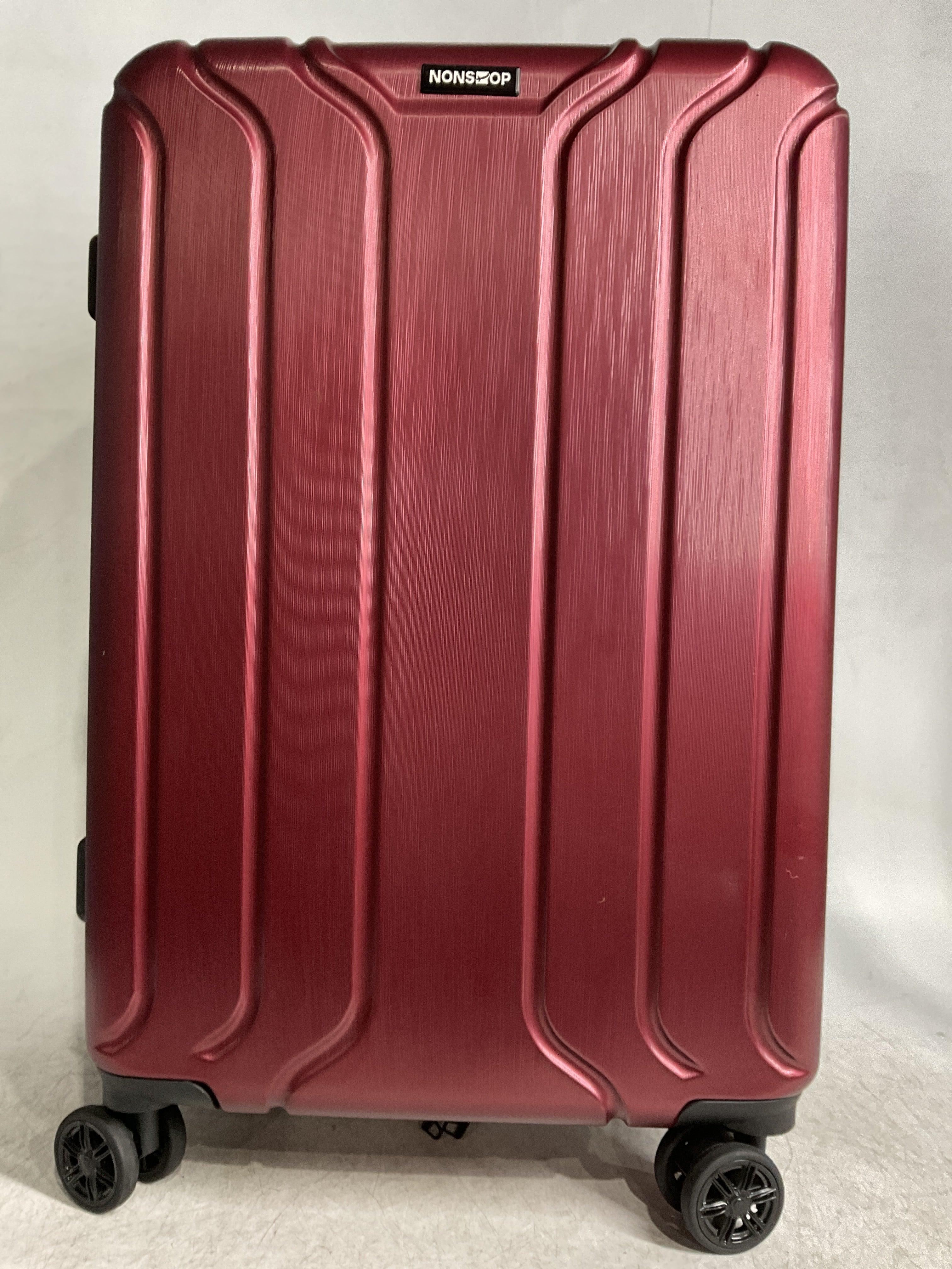 NONSTOP NEW YORK Luggage Expandable Spinner Wheels hard side shell Travel Suitcase Lightweight, TSA Lock, Double USB Port  ( Burgundy , 3-Piece Set (20/24/28) ) Burgundy 3 Piece Set 20 24 28 U6