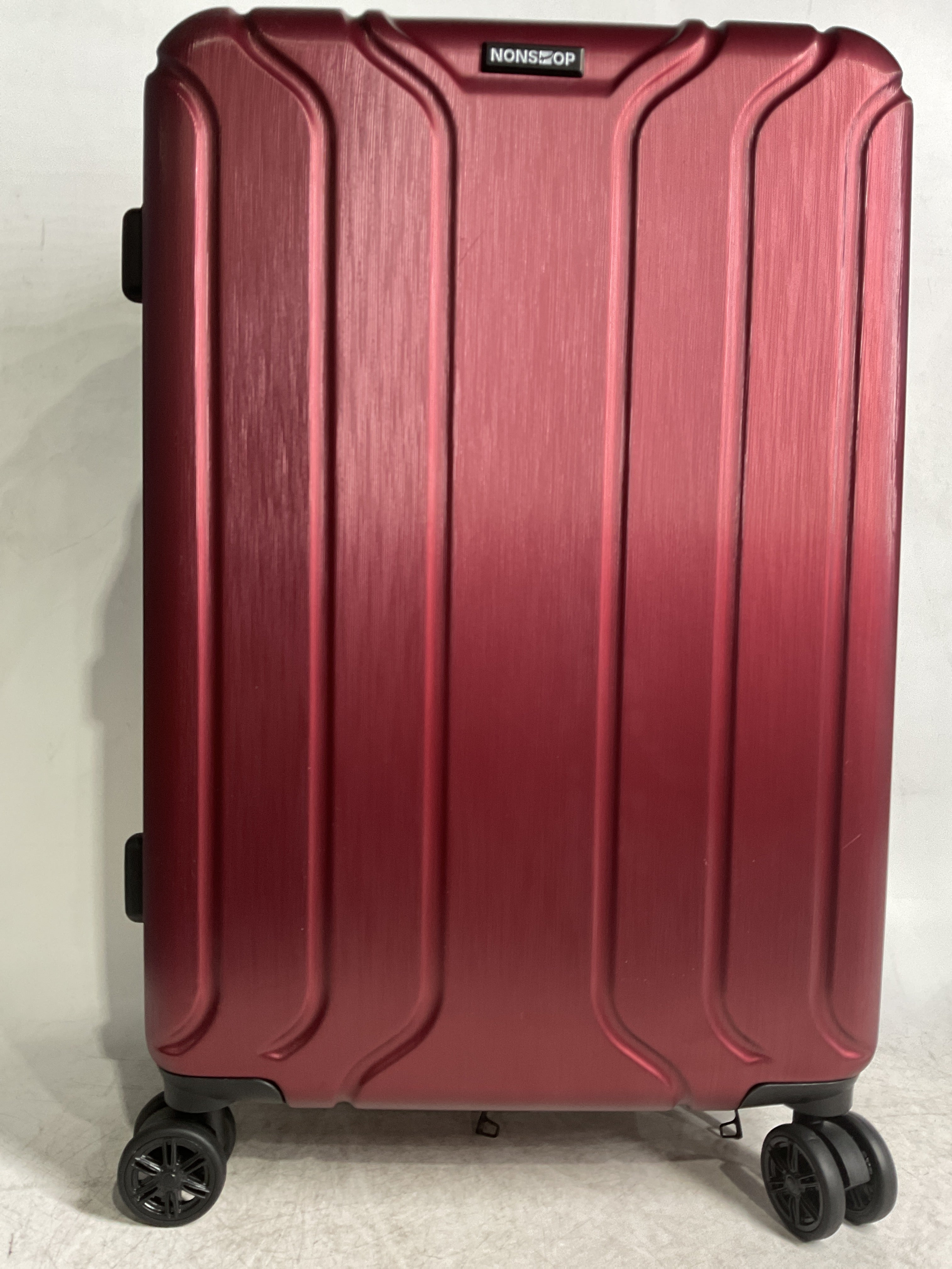 NONSTOP NEW YORK Luggage Expandable Spinner Wheels hard side shell Travel Suitcase Lightweight, TSA Lock, Double USB Port  ( Burgundy , 3-Piece Set (20/24/28) ) Burgundy 3 Piece Set 20 24 28 U8
