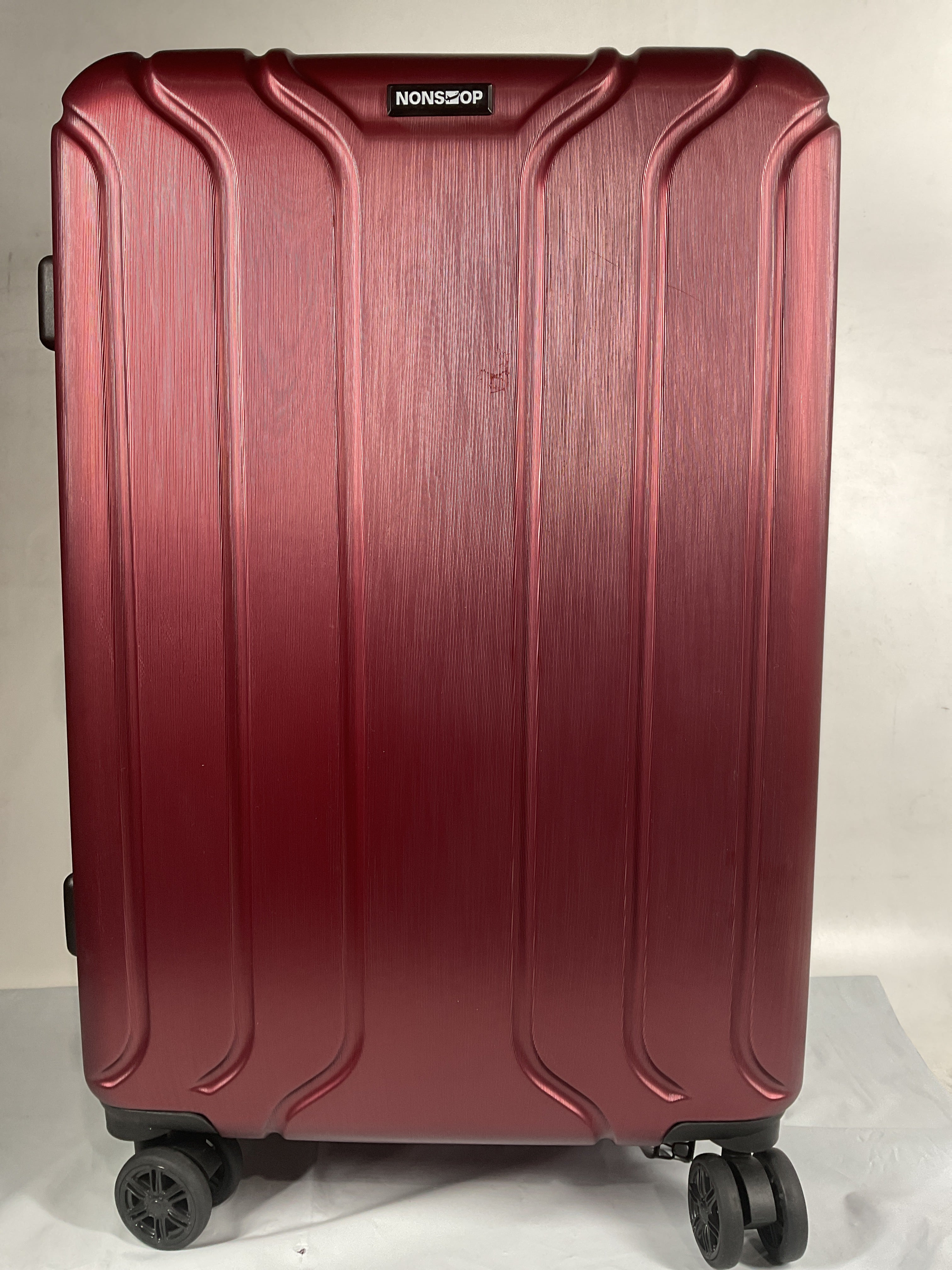 NONSTOP NEW YORK Luggage Expandable Spinner Wheels hard side shell Travel Suitcase Lightweight, TSA Lock, Double USB Port  ( Burgundy , 3-Piece Set (20/24/28) ) Burgundy 24 inch U9
