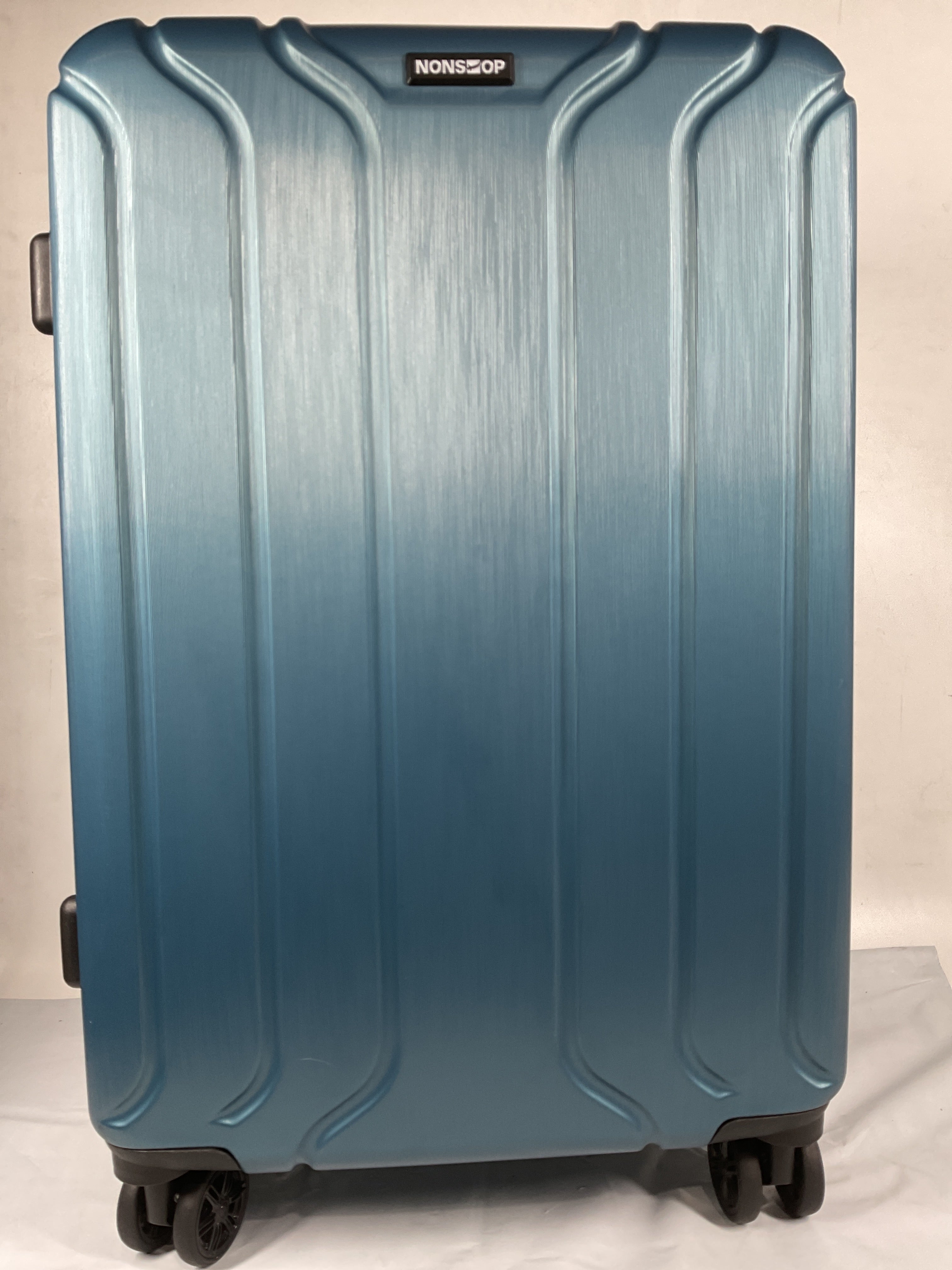 NONSTOP NEW YORK Luggage Expandable Spinner Wheels hard side shell Travel Suitcase Lightweight, TSA Lock, Double USB Port  24 inchTeal
