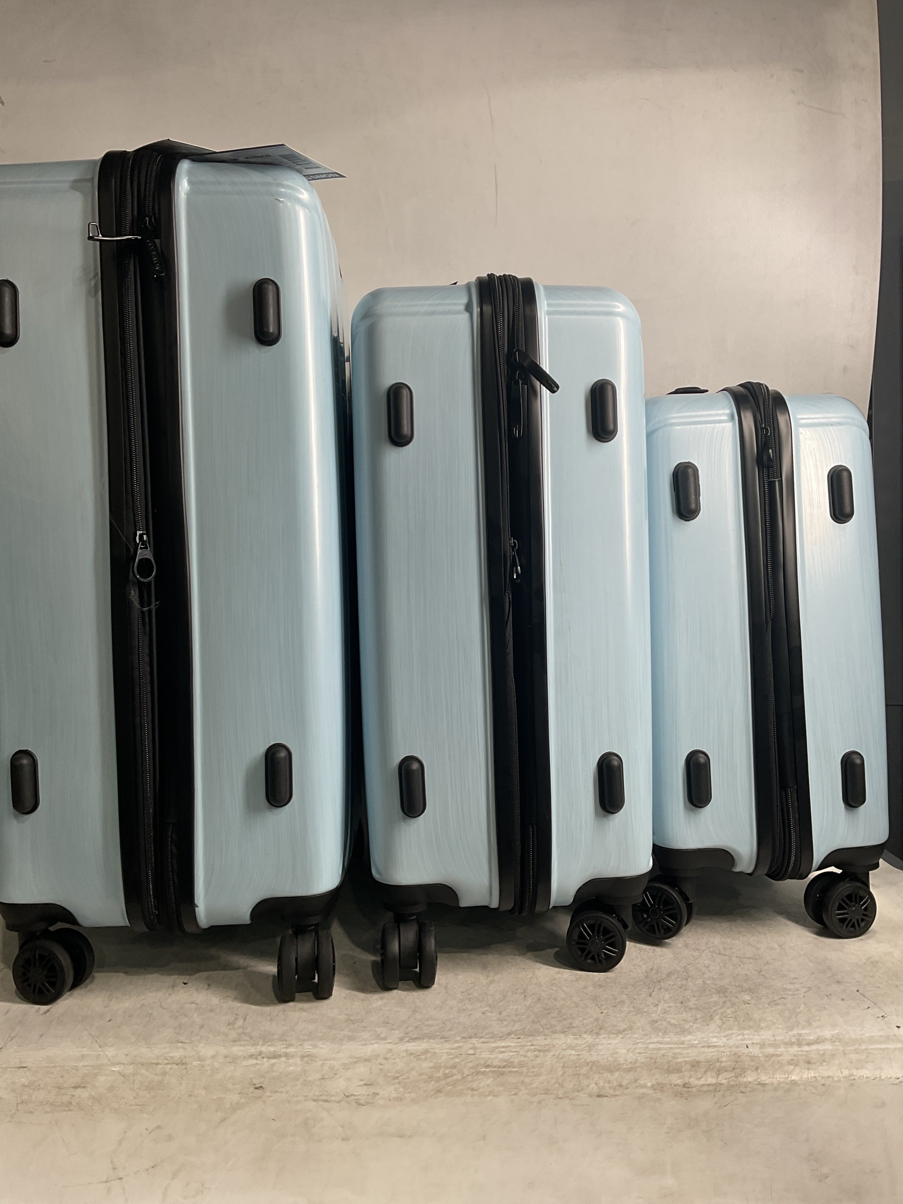 NONSTOP New York Elite Luggage Expandable Lightweight Spinner Wheels hard side shell Travel Suitcase Set, TSA Lock, Double USB Port, 3 packing cubes ( Sky Blue , 3-piece Set (20/24/28) ) Sky Blue 3 Piece Set 20 24 28 U3