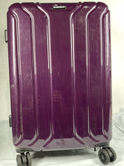 NONSTOP New York Elite Luggage Expandable Lightweight Spinner Wheels hard side shell Travel Suitcase Set, TSA Lock, Double USB Port, 3 packing cubes ( Plum , Checked-Medium 24-Inch ) Plum Checked Medium 24 Inch U2