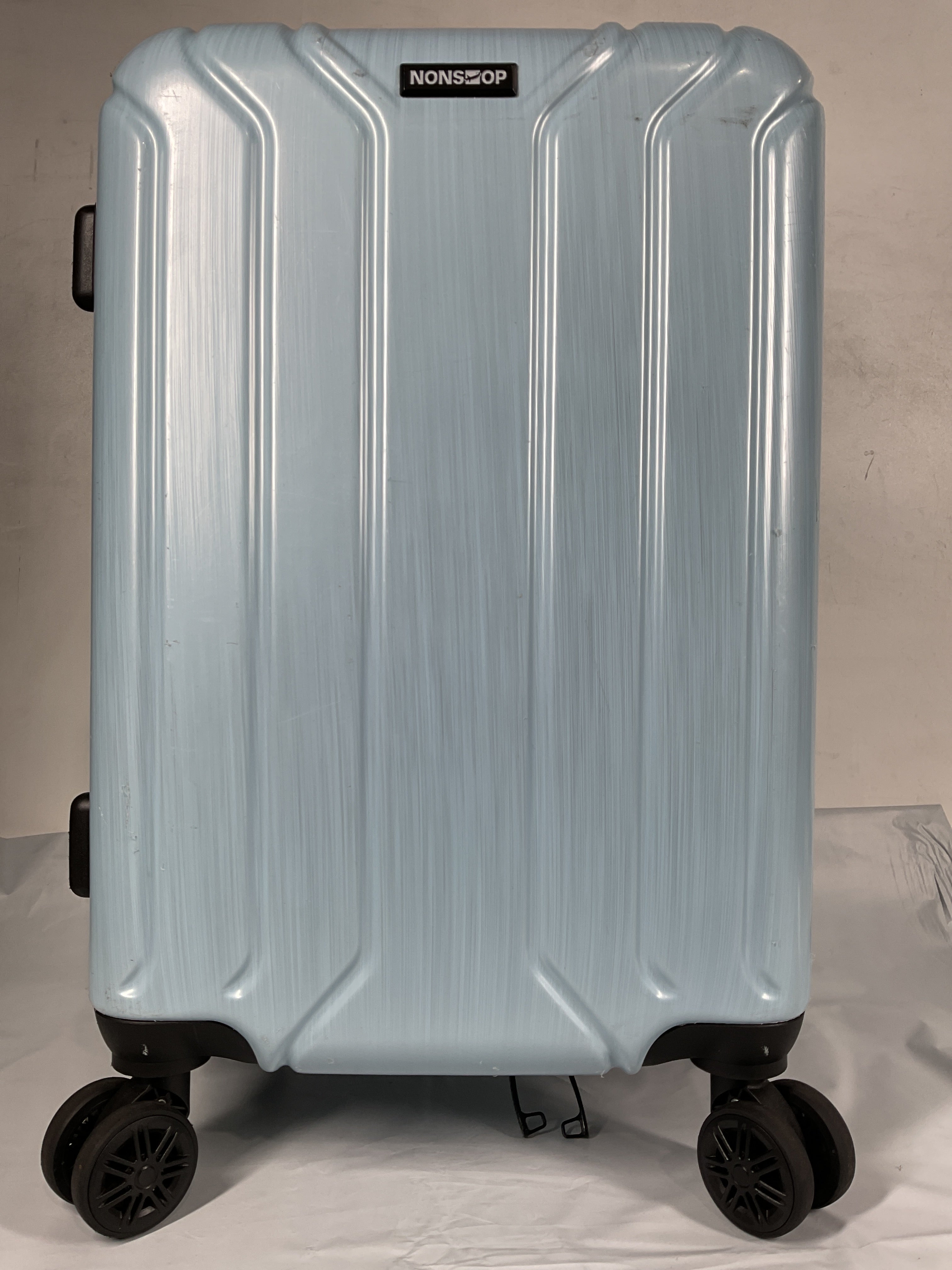 NONSTOP New York Elite Luggage Expandable Lightweight Spinner Wheels hard side shell Travel Suitcase Set, TSA Lock, Double USB Port, 3 packing cubes ( Sky Blue , Checked-Medium 24-Inch ) Sky Blue Checked Medium 24 Inch U3