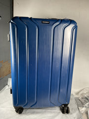 NONSTOP New York Elite Luggage Expandable Lightweight Spinner Wheels hard side shell Travel Suitcase Set, TSA Lock, Double USB Port, 3 packing cubes ( Denim Blue , Checked-Large 28-Inch ) Denim Blue Checked Large 28 Inch U1