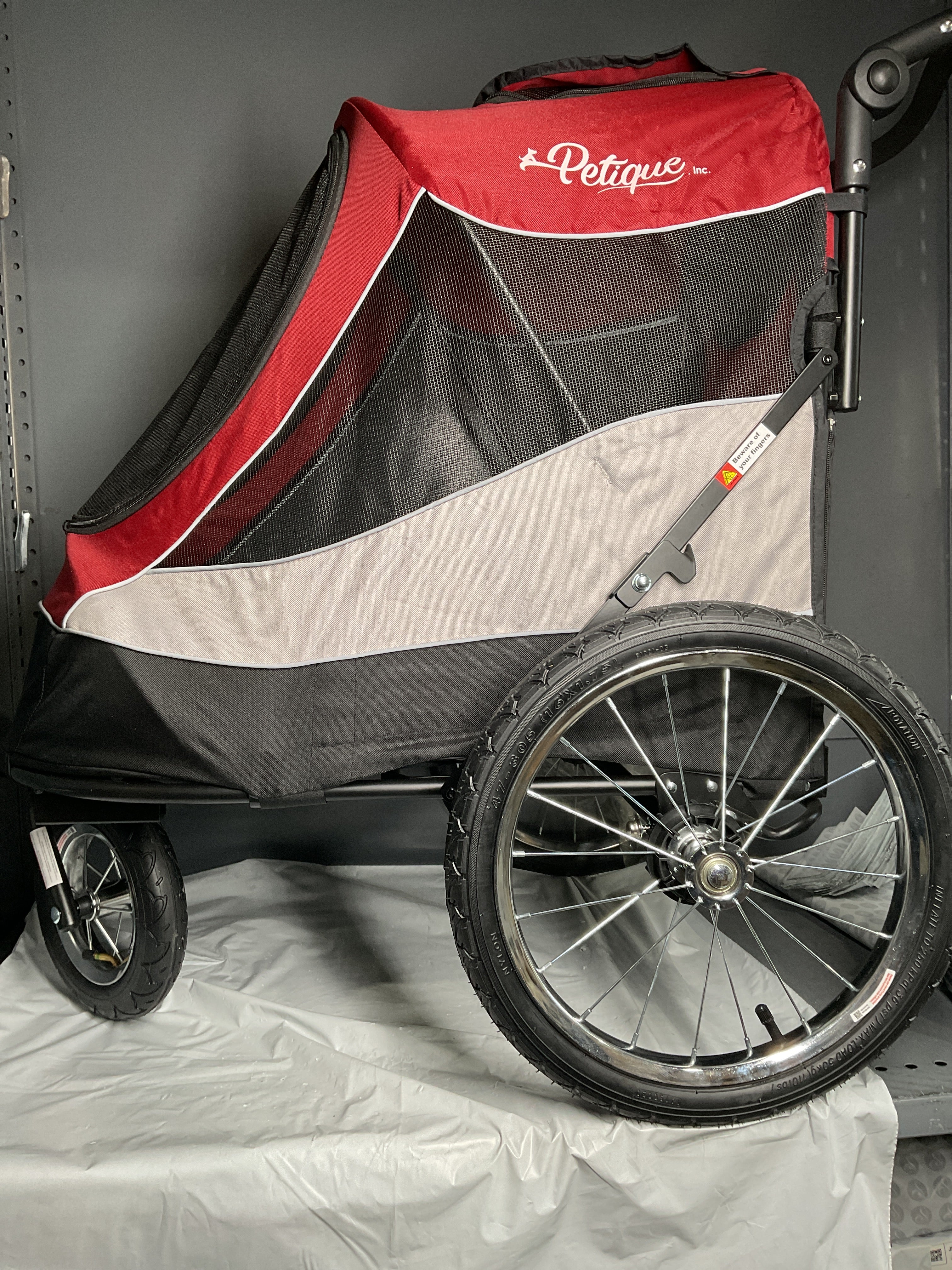 Petique Trailblazer Jogger, Dog Cart for Medium Size Pets, Ventilated Pet Stroller for Cats & Dogs ( Red , One Size ) Red One Size U1