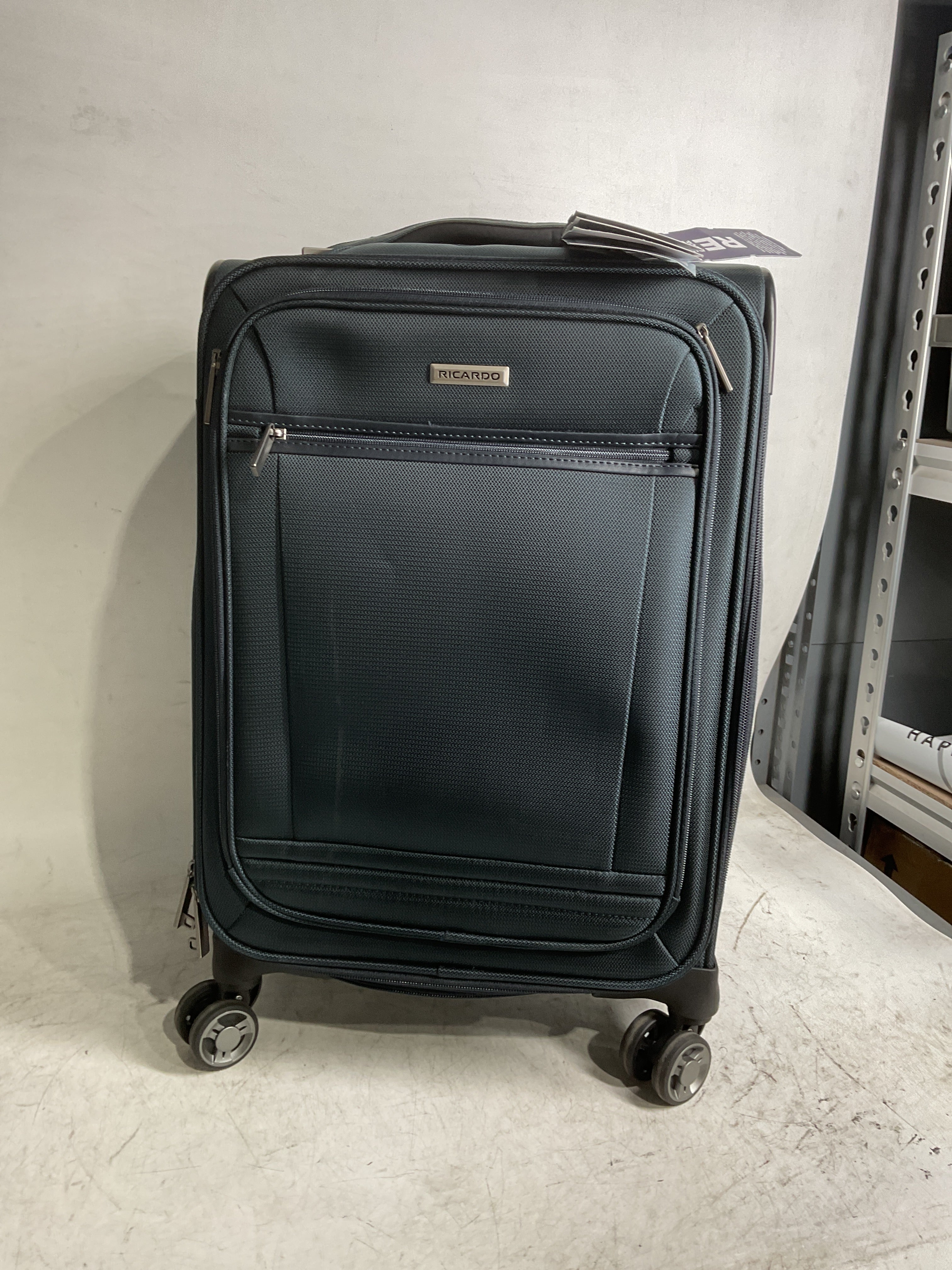 Ricardo Beverly Hills Avalon Softside Luggage Made with Sustainable 100% Recycled PET (rPET), Lightweight, Eco-Friendly Travel, Expandable, Dual Spinner Wheels ( Storm Blue , 20-inch ) Storm Blue 20 Inch U1