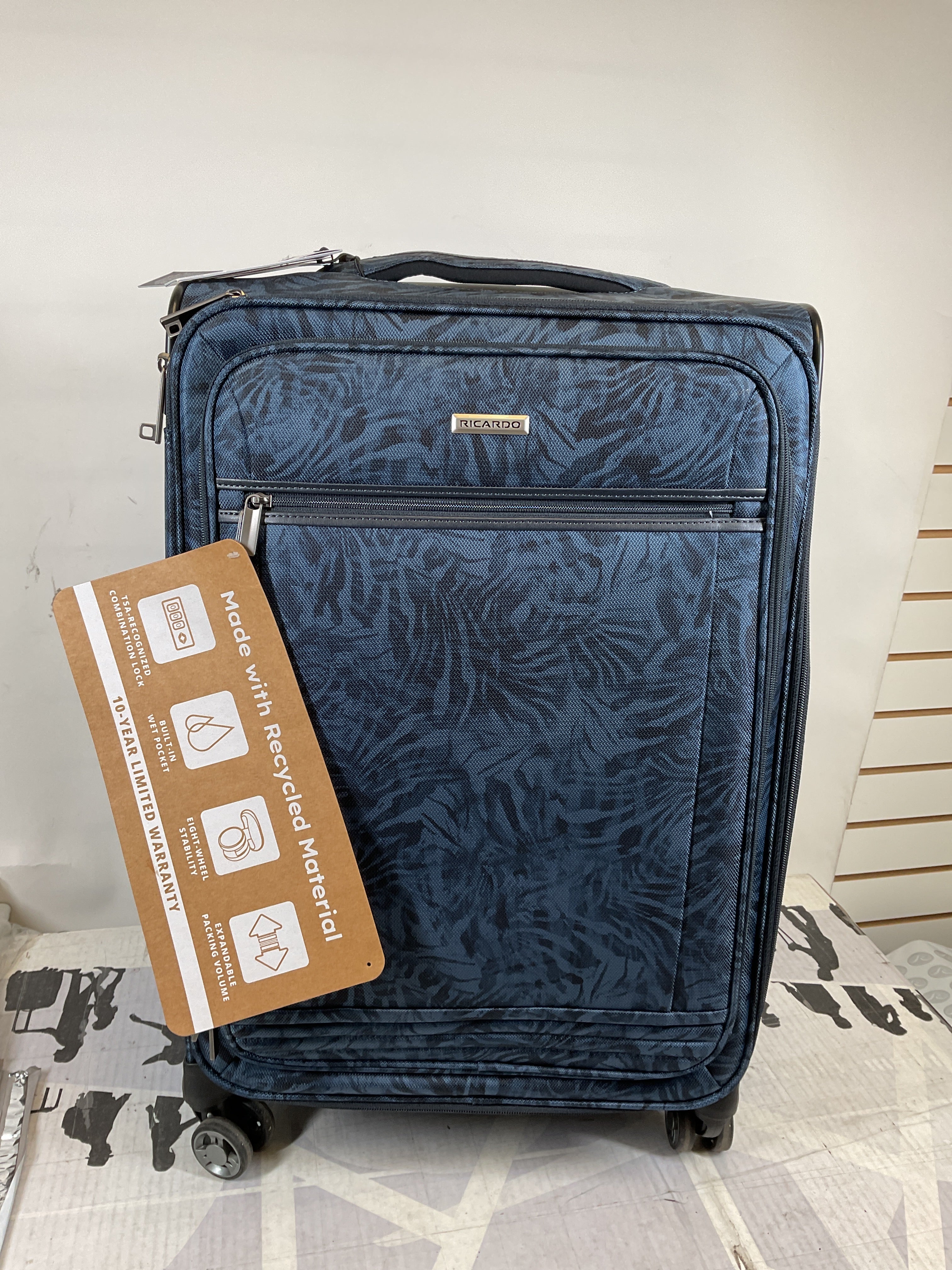 Ricardo Beverly Hills Avalon Softside Luggage Made with Sustainable 100% Recycled PET (rPET), Lightweight, Eco-Friendly Travel, Expandable, Dual Spinner Wheels ( Serengeti Night , 24-inch ) Serengeti Night 24 Inch U1