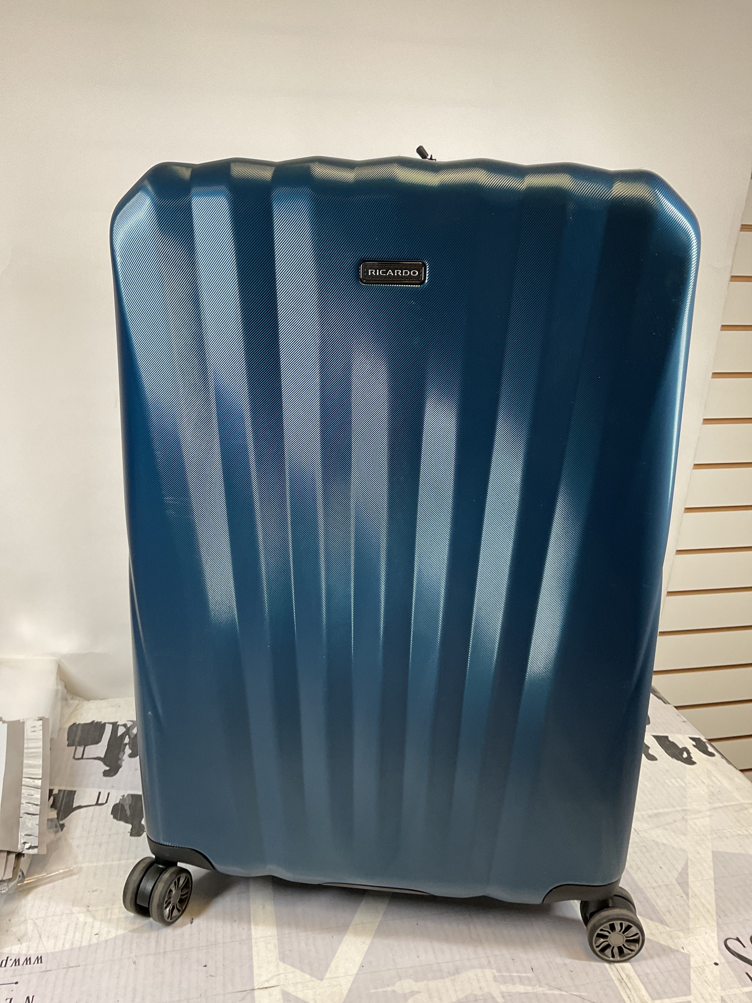 Ricardo Beverly Hills Cambria Hardside Luggage | Stylish Suitcase with Wheels for Effortless Travel, Expandable and Secure TSA-Locked Packing 29-inch Large Checked ( Blue Pearl , Checked Large 29-Inch ) Blue Pearl Checked Large 29 Inch U1